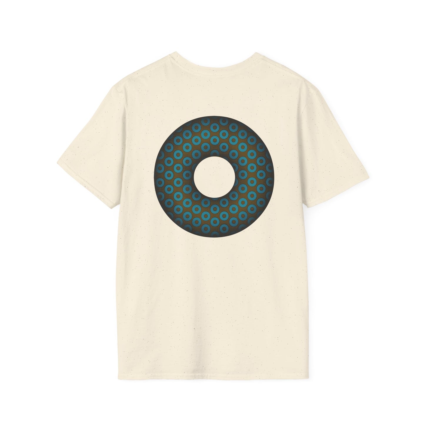 Plain Donuts/Unisex Soft-Style - "Plain Paradoxical Grided Donuts" - teal/brown donuts