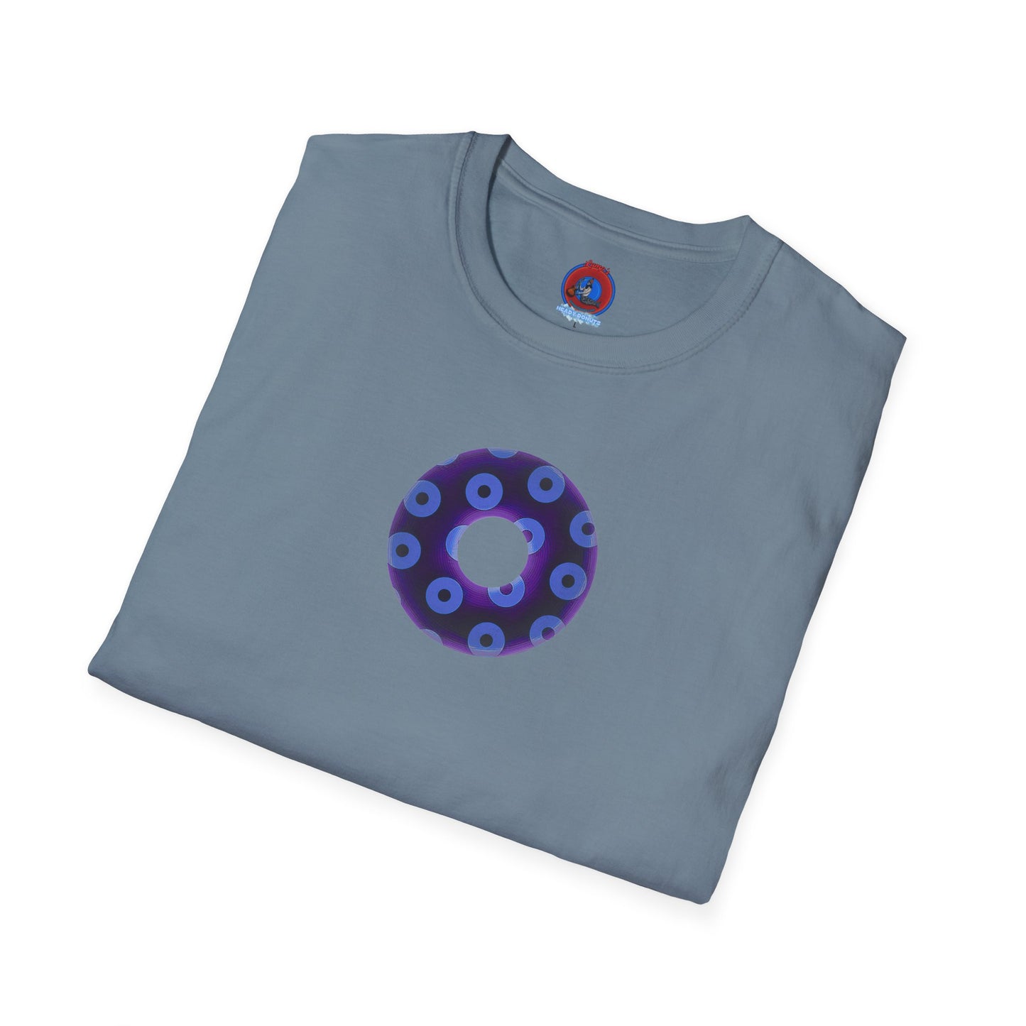 Plain Donuts/Unisex Soft-Style - "Plain Blimpy Paradoxical Donuts" - dark purple/Carolina blue donuts