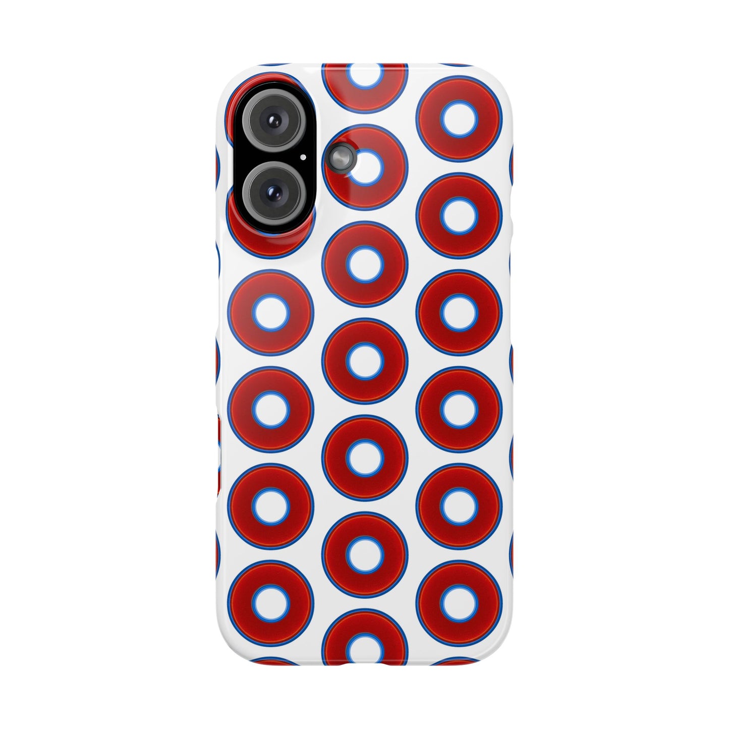 Lumpy Donut Snap Case - red vivid donut print w/white background