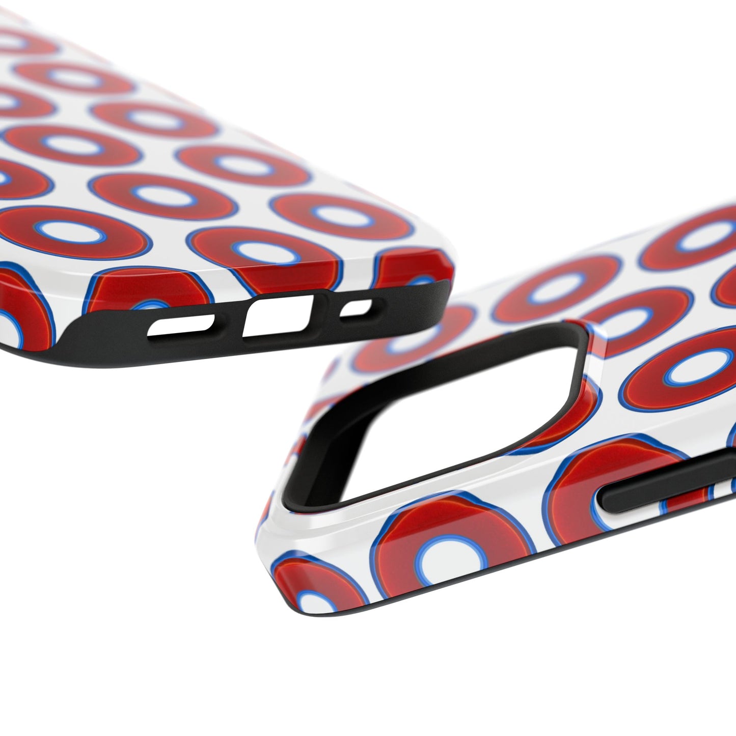 Impact-Resistant Lumpy Donut Case - red vivid donut print w/white background