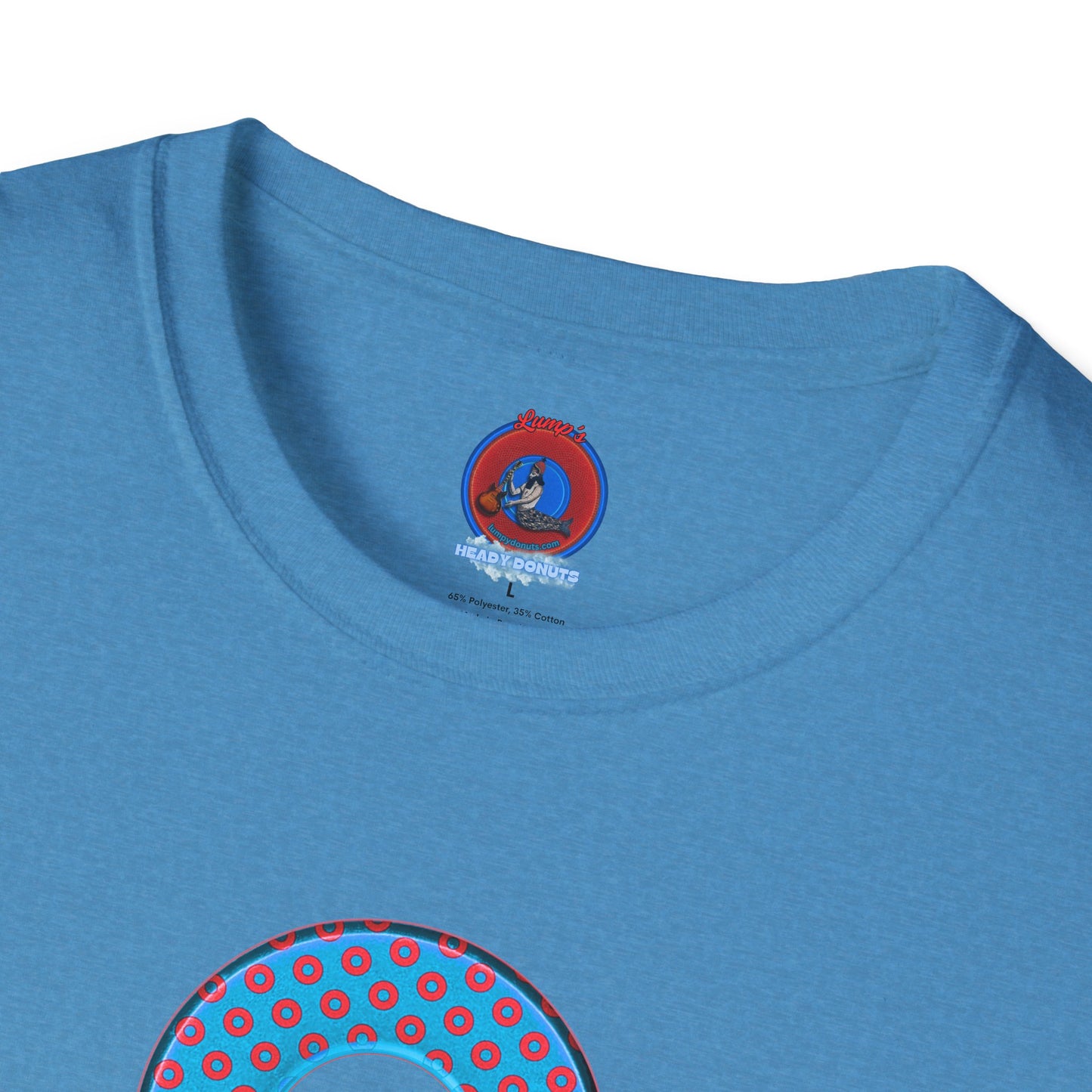 Plain Donuts/Unisex Soft-Style - "Plain Electric Paradoxical Donuts" - light blue/red donuts