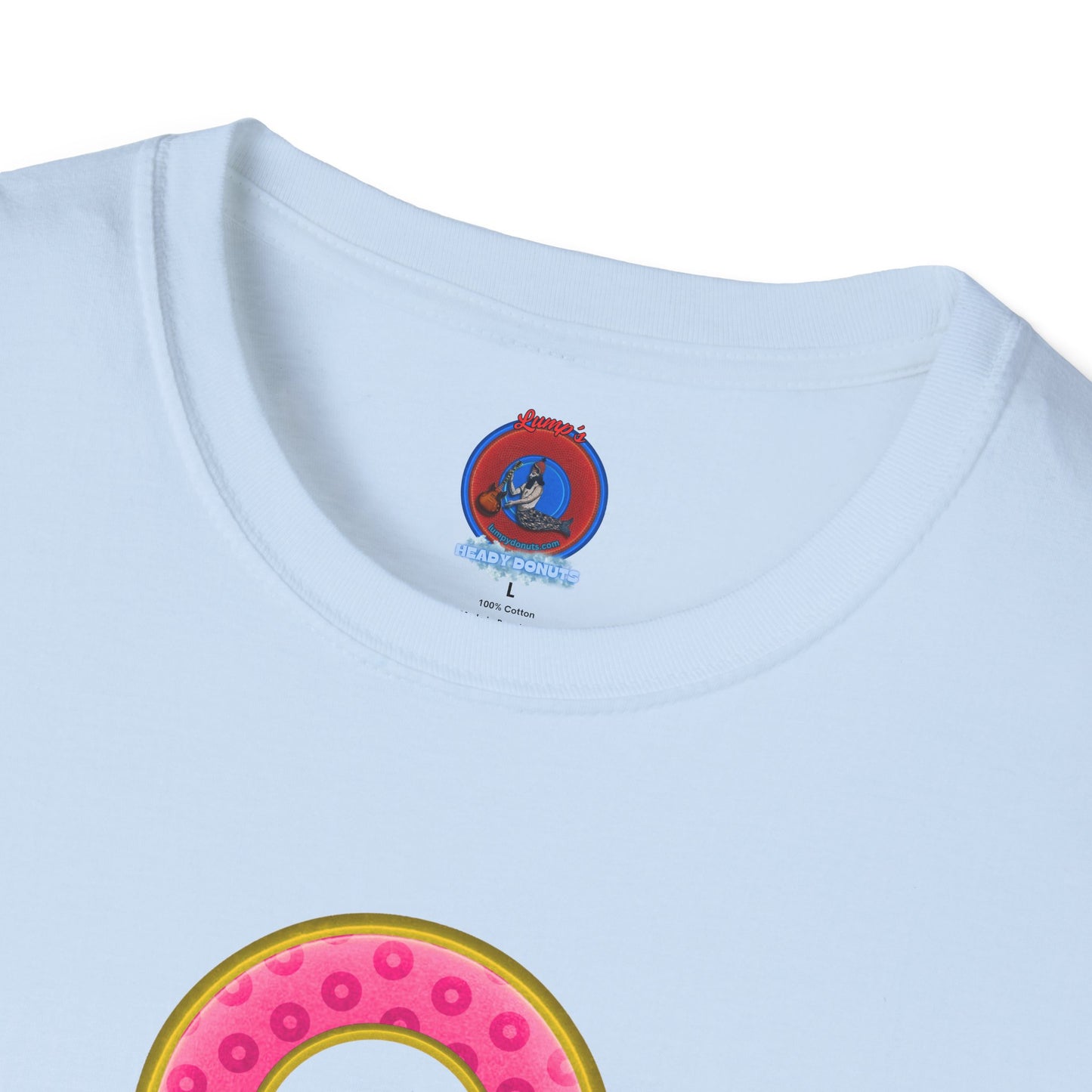 Plain Donuts/Unisex Soft-Style - "Plain Wide Mouthed Paradoxical Donuts" - pink/gold donuts