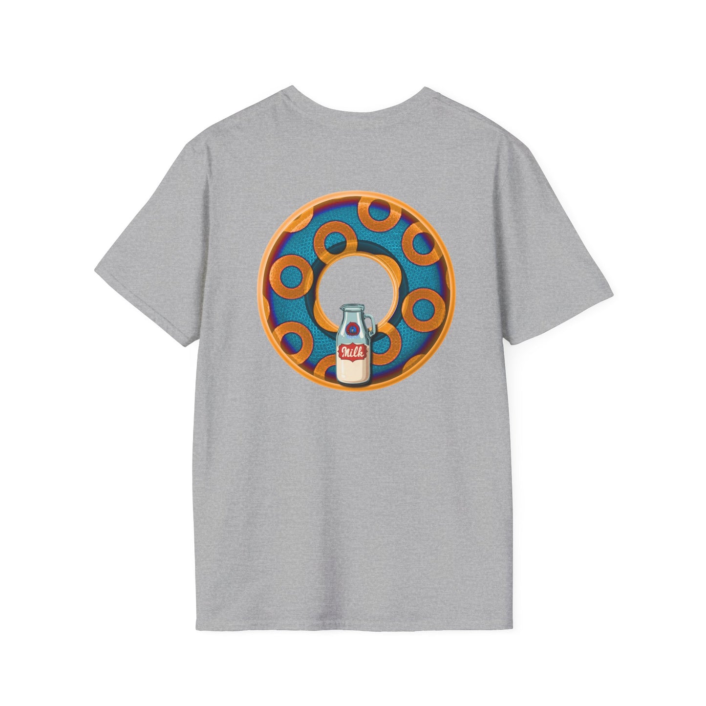 Classic Donut Tee - Unisex Soft-Style - "Wooked Cream - YEMSG Donut " -purple/red rustic paradox donut - variant 4