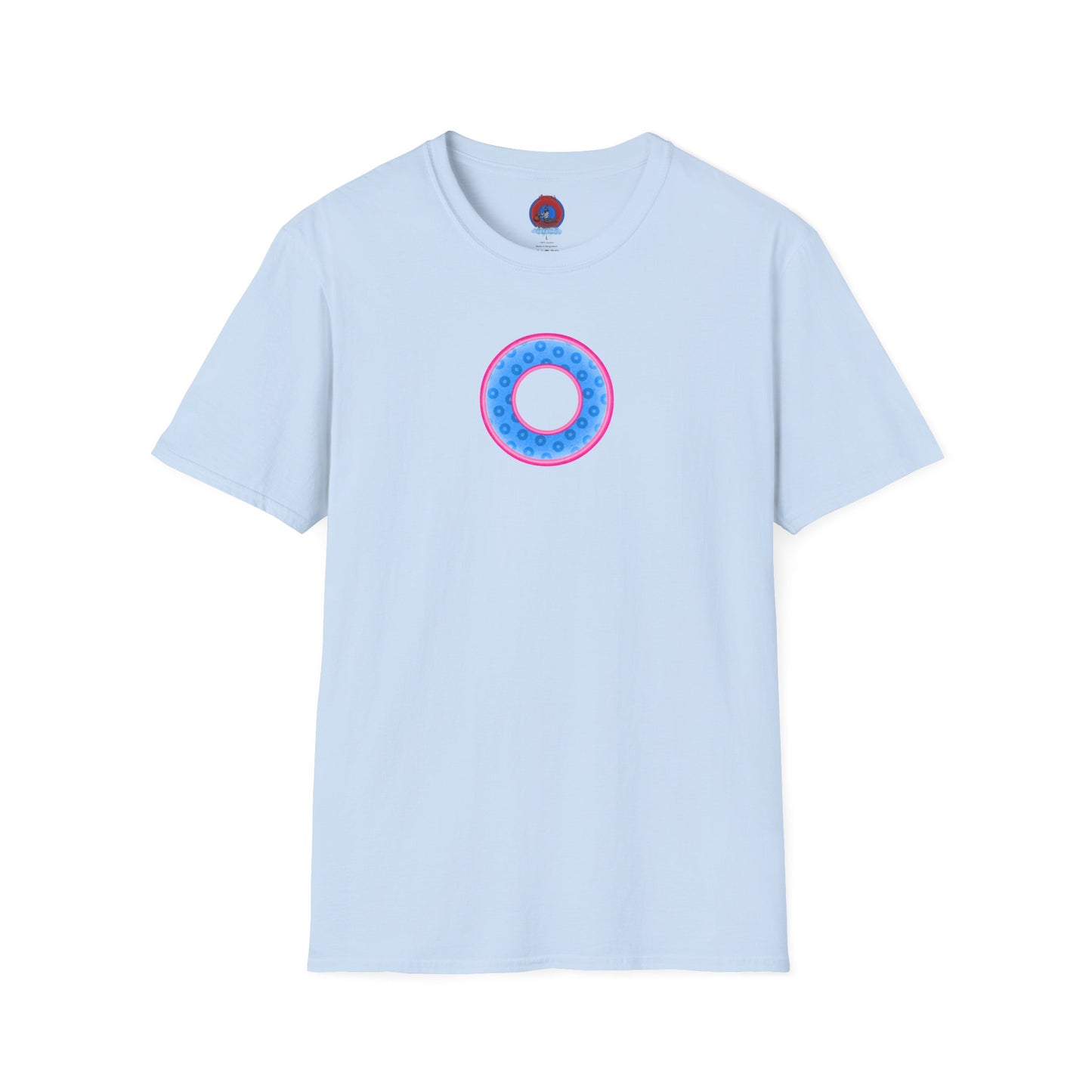Plain Donuts/Unisex Soft-Style - "Plain Wide Mouthed Paradoxical Donuts" - light blue/pink donuts