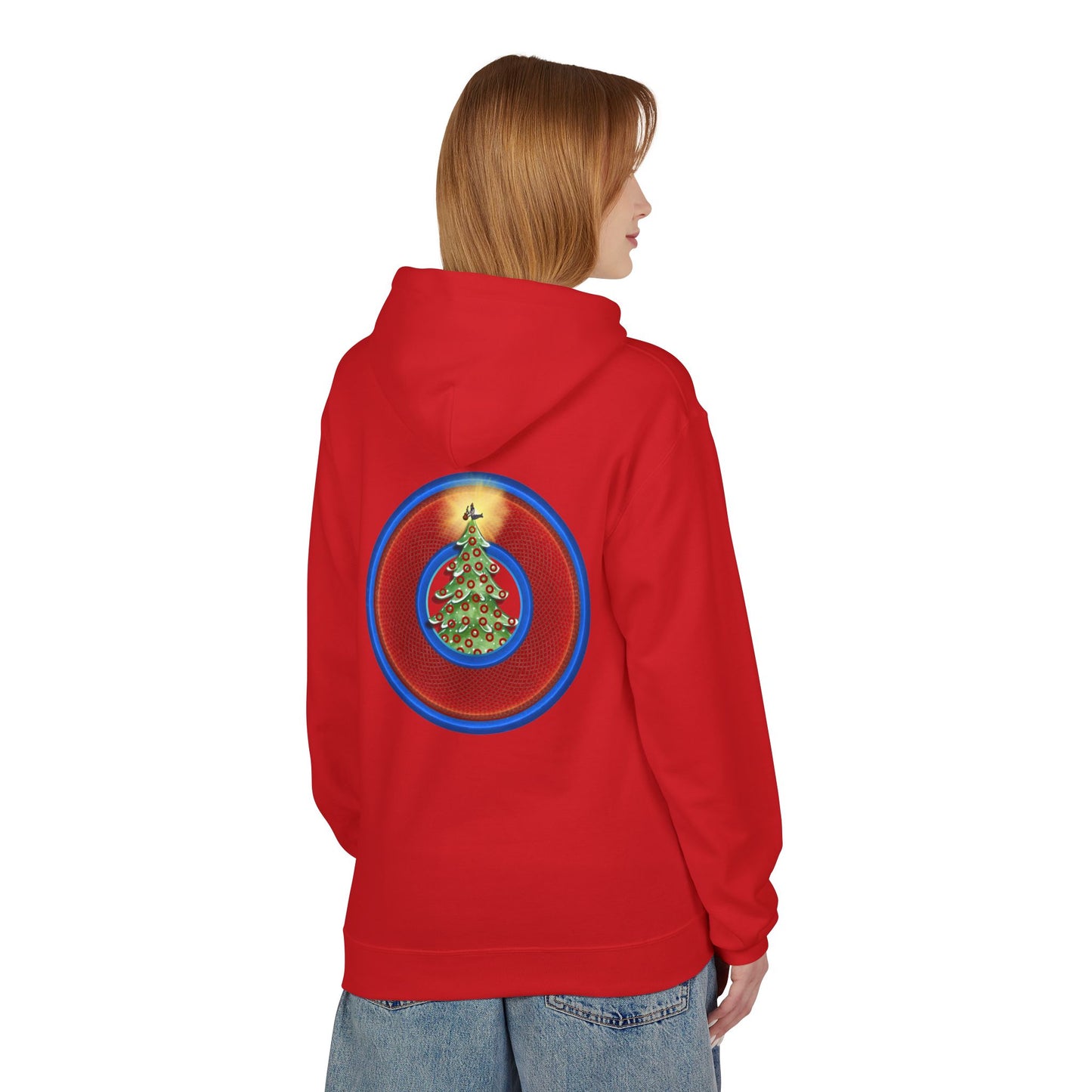 Fleece Harry Hoodies [Midweight Soft-style] - "It's Always Phishmas in Philly" - red rustic donut