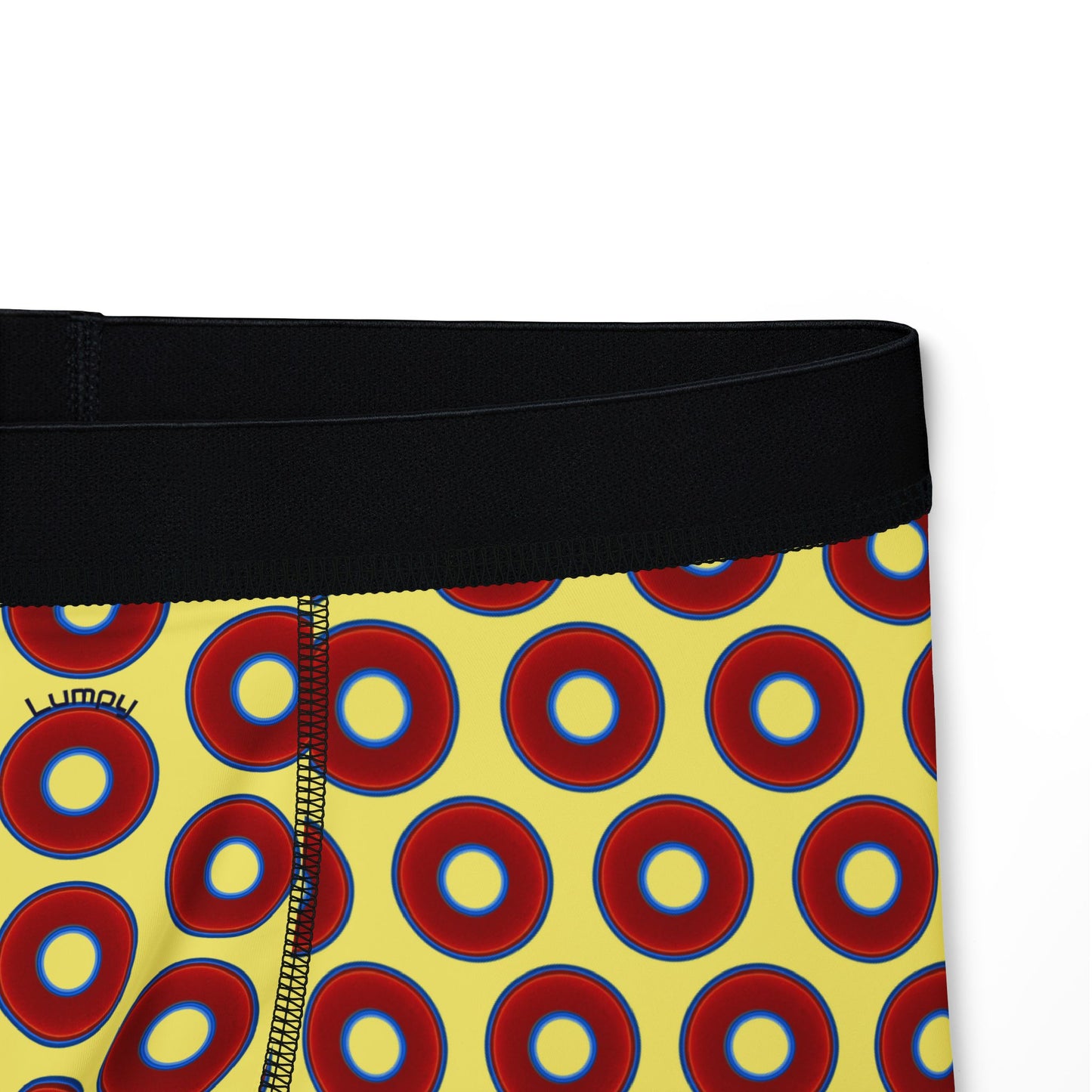 Men's Donut Boxers - red vivid donuts w/yellow background