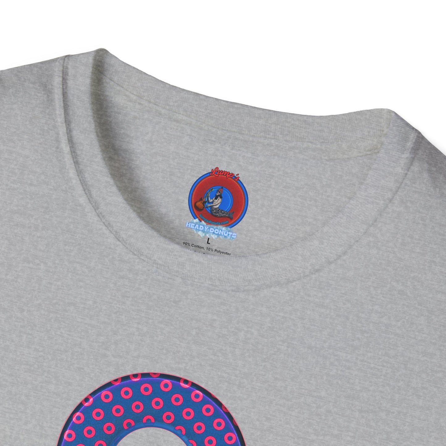 Plain Donuts/Unisex Soft-Style - "Plain Electric Paradoxical Donuts" - hot pink/navy blue donuts
