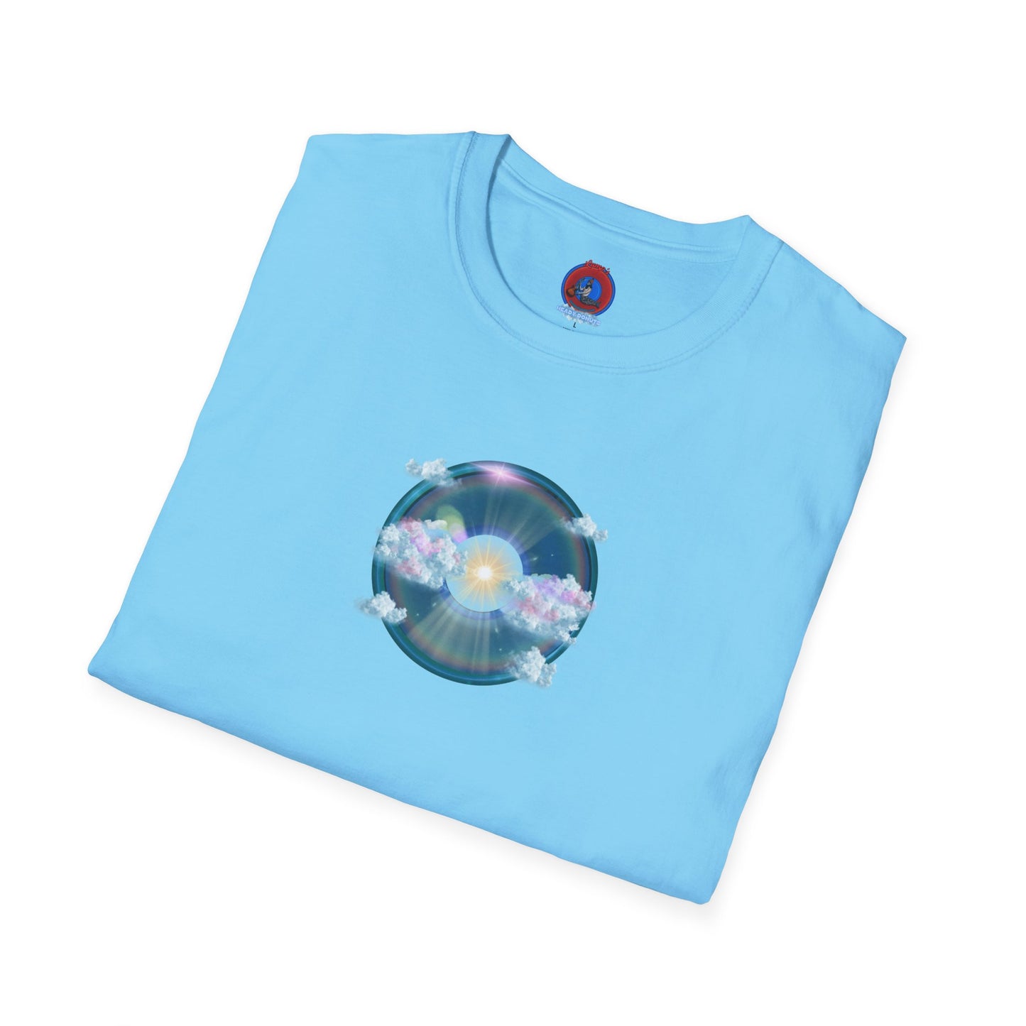 Classic Donut Tee - Unisex Soft-Style - "The Divided Donut" - vivid blue sky donut