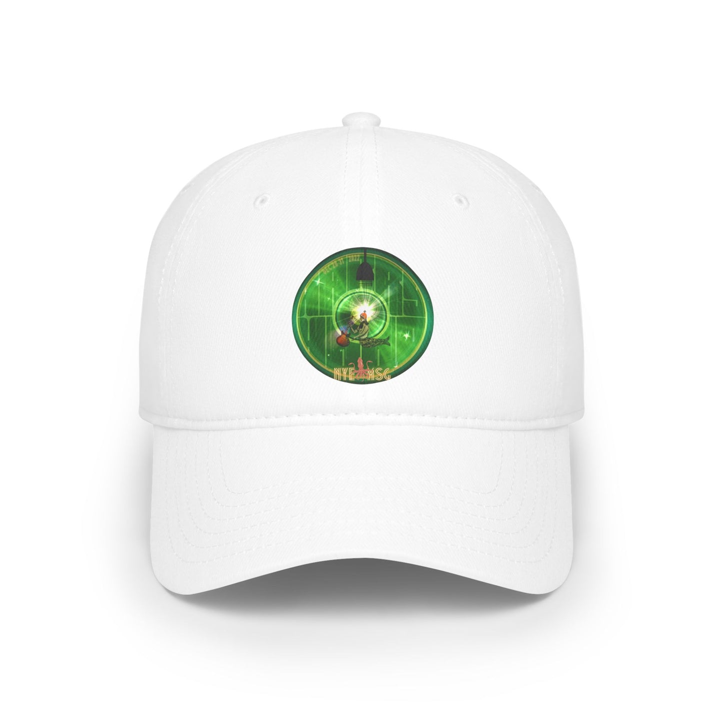 Lumpy Donut Baseball Cap - "There was a party Dec 28-31, 2022 - now tell me where were you" - vivid green word donut w/