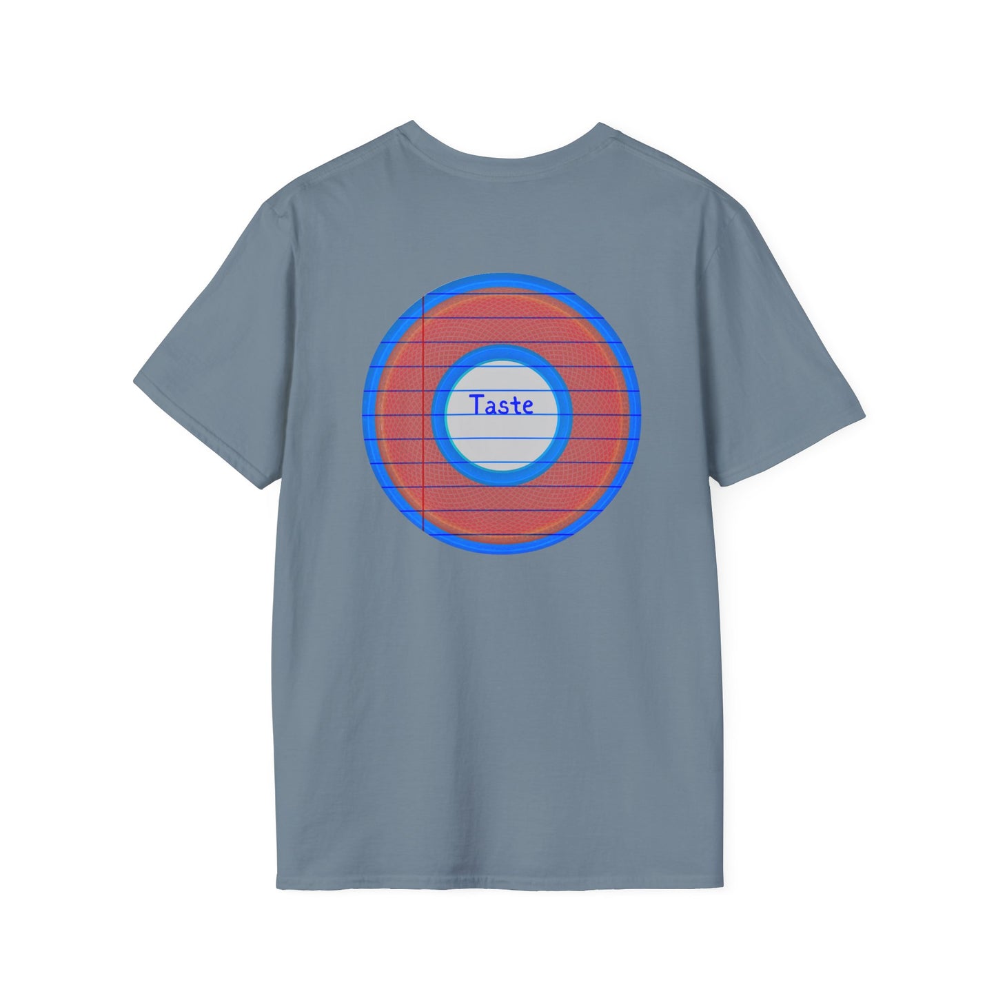 Classic Donut Tee - Unisex Soft-Style - "That's 1 Tasty Donut" - series 1.0  - variant 1 - red donut w/blue ink