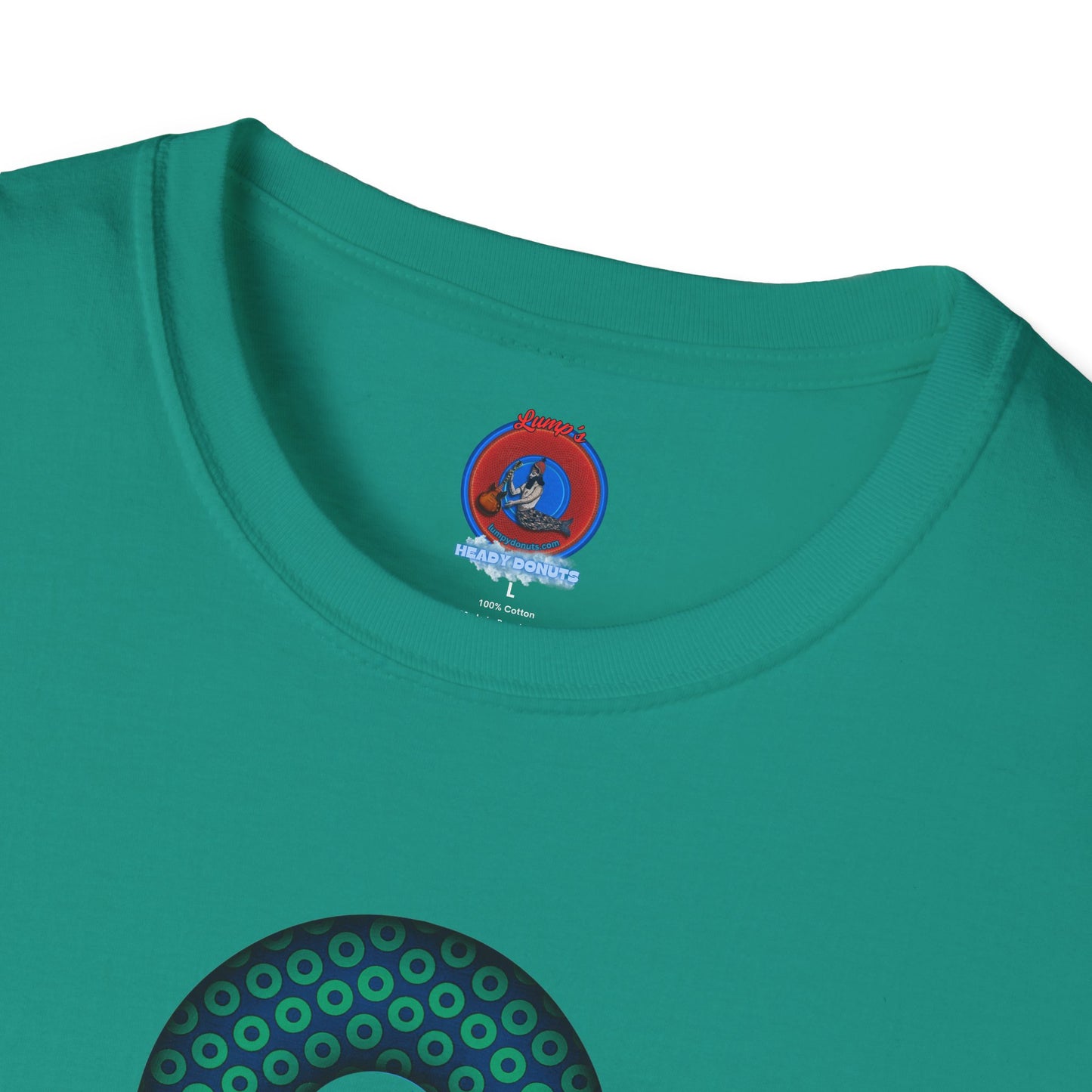 Plain Donuts/Unisex Soft-Style - "Plain Paradoxical Grided Donuts" - dark blue/teal donuts