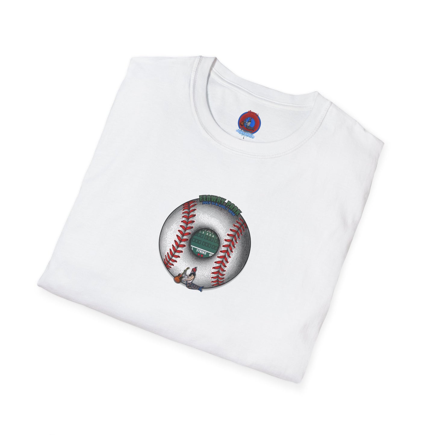 Classic Donut Tee - Unisex Soft-Style - "Phenway Ballpark Donuts" - white/red major league donut - variant 6