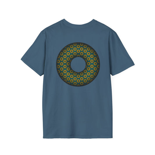 Plain Donuts/Unisex Soft-Style - "Plain Paradoxical Grided Donuts" - midnight gold/midnight teal donuts