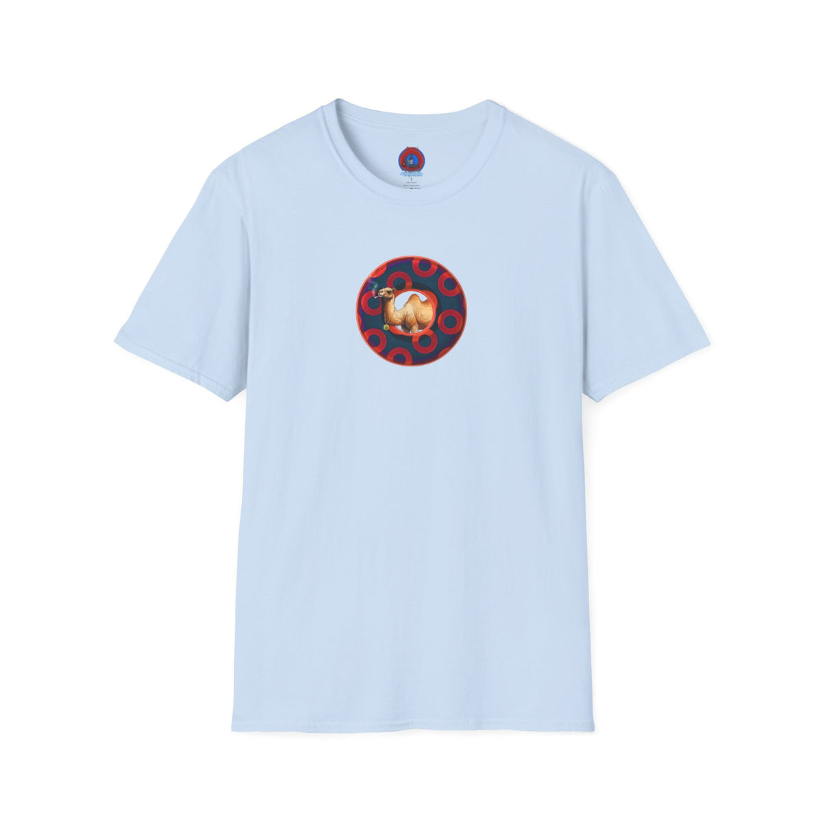 Classic Donut Tee - Unisex Soft-Style - "Joe Camel's Super Cool Donut" - rustic paradox donut - dark navy/red donuts
