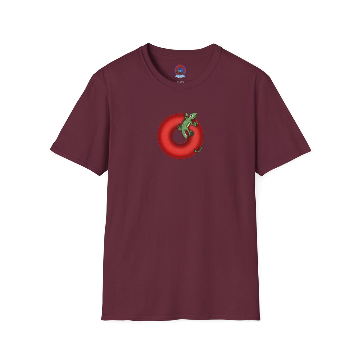 Classic Donut Tee - Unisex Soft-Style - "Practically Extinct Tee Shirt" - plump vivid red donut - variant 1
