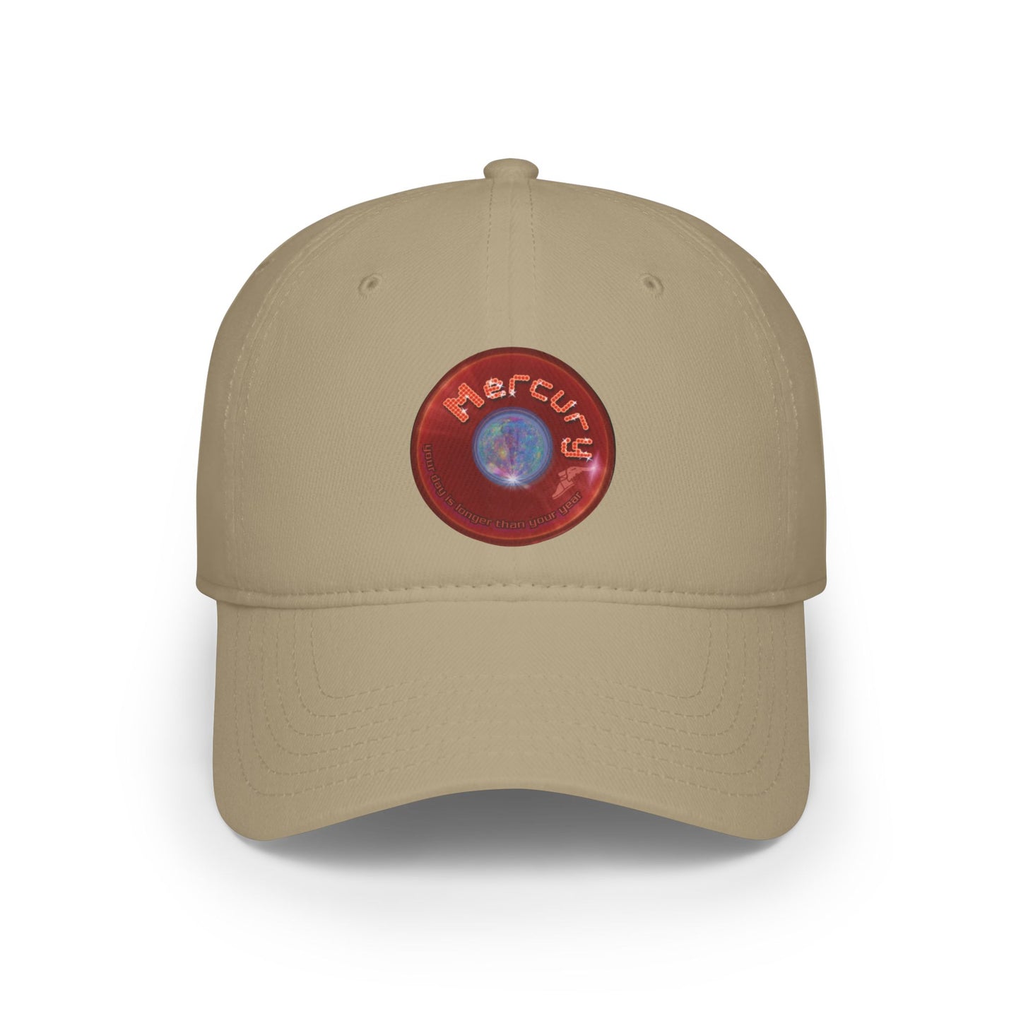 Lumpy Donut Baseball Cap - "Donut of the Gods" - variant 4 - vivid red record donut w/