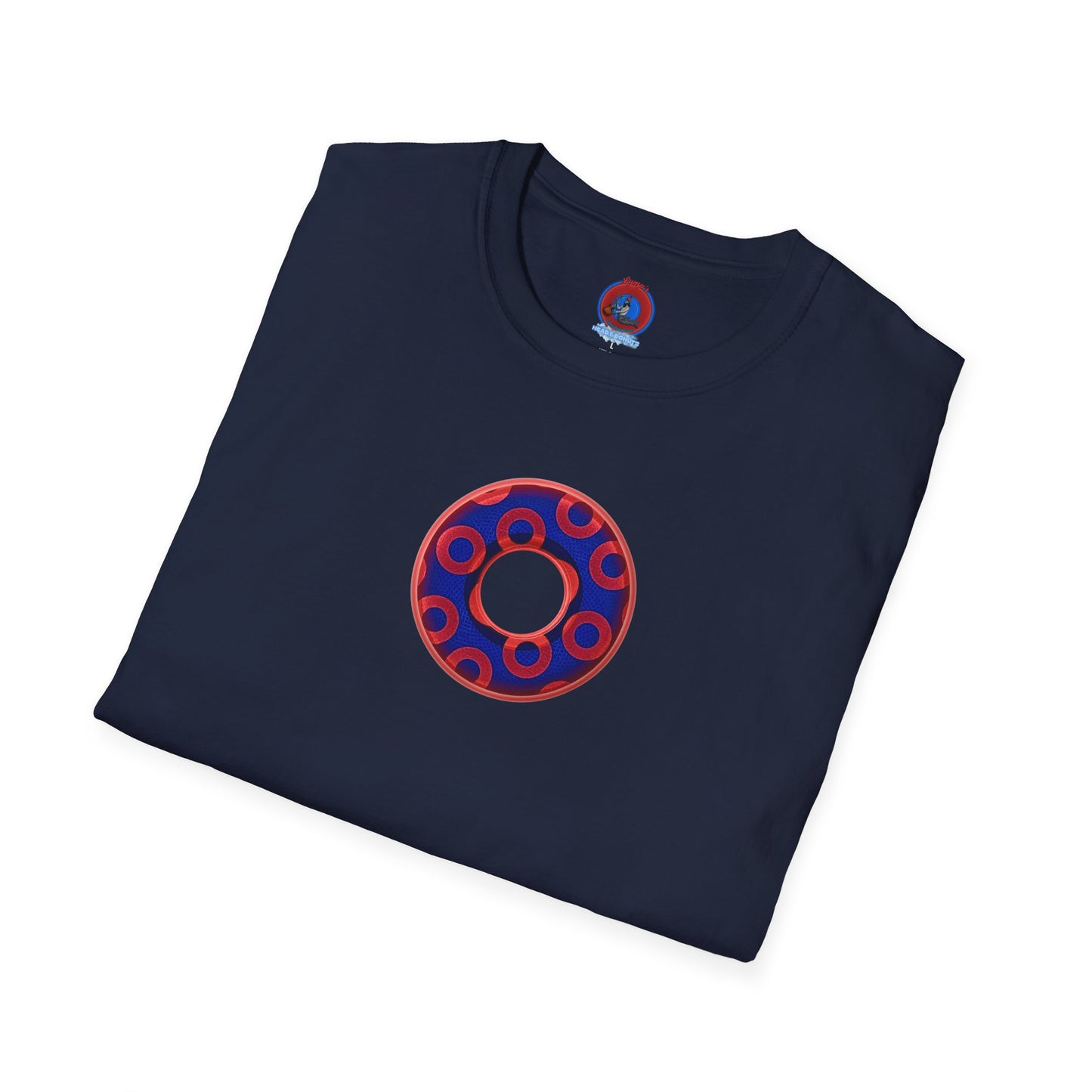 Plain Donuts/Unisex Soft-Style - "Plain Rustic Paradoxical Donuts" - red/ blue donuts