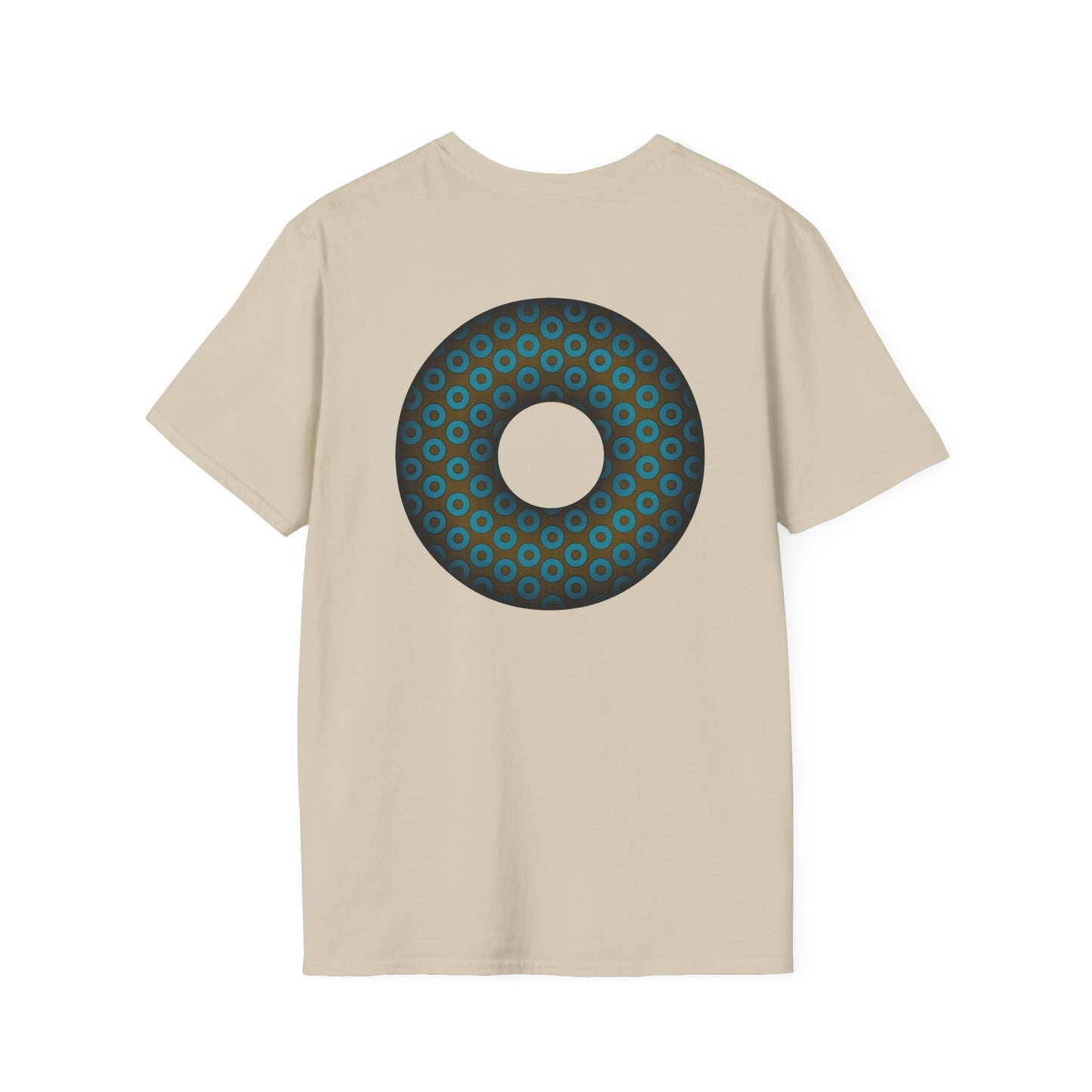 Plain Donuts/Unisex Soft-Style - "Plain Paradoxical Grided Donuts" - teal/brown donuts