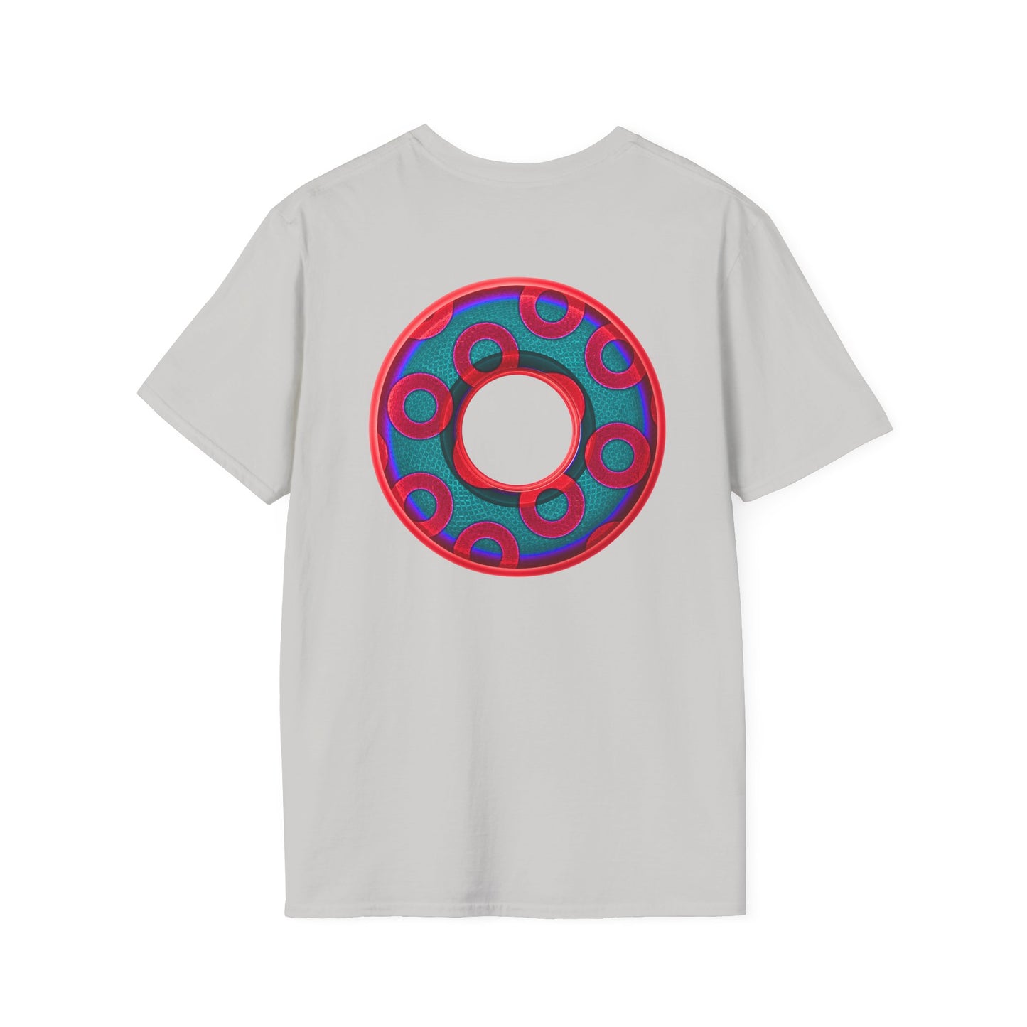 Plain Donuts/Unisex Soft-Style - "Plain Rustic Paradoxical Donuts" - red/steel blue donuts