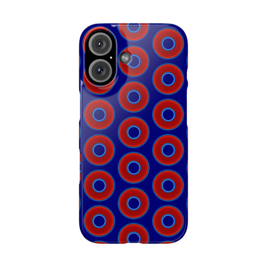 Lumpy Donut Snap Case - red vivid donut print w/vivid navy blue background