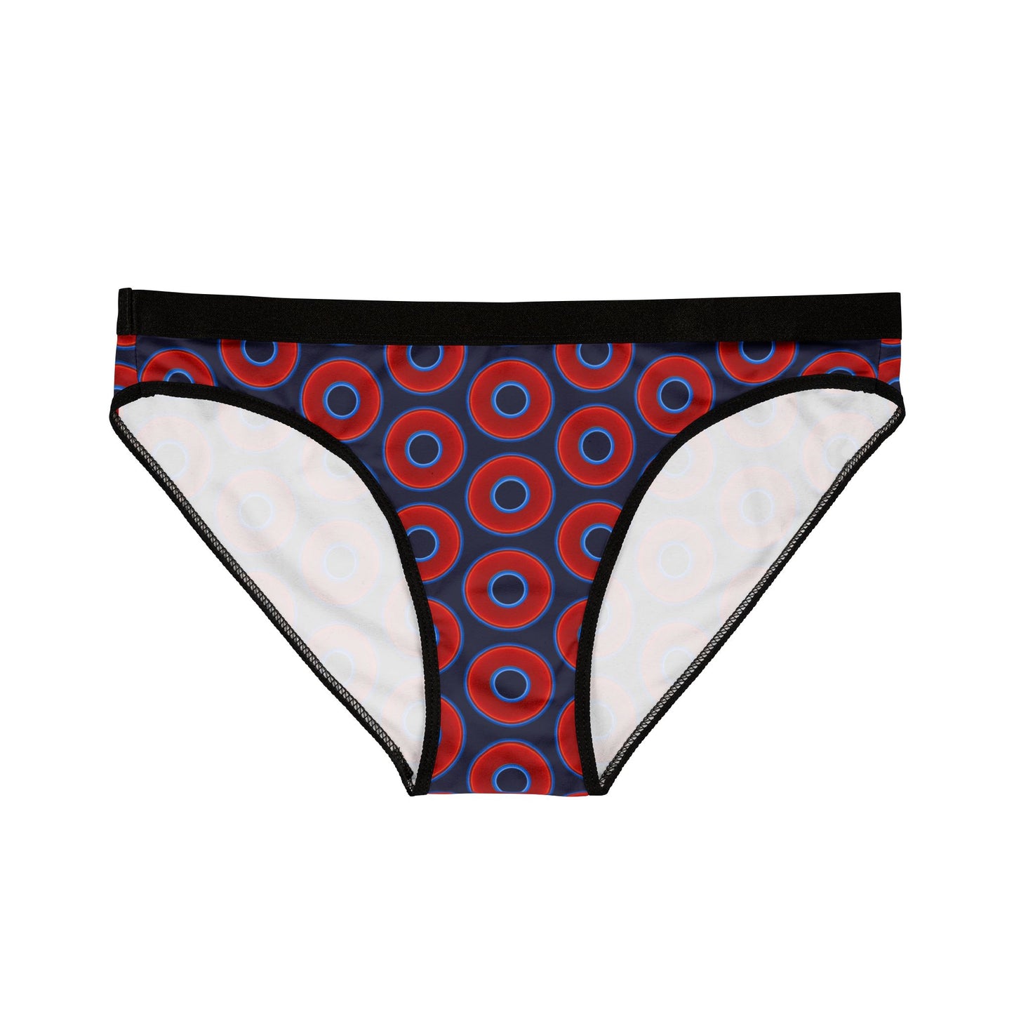 Lumpy Donut Underwear - vivid red donut print w/midnight blue background