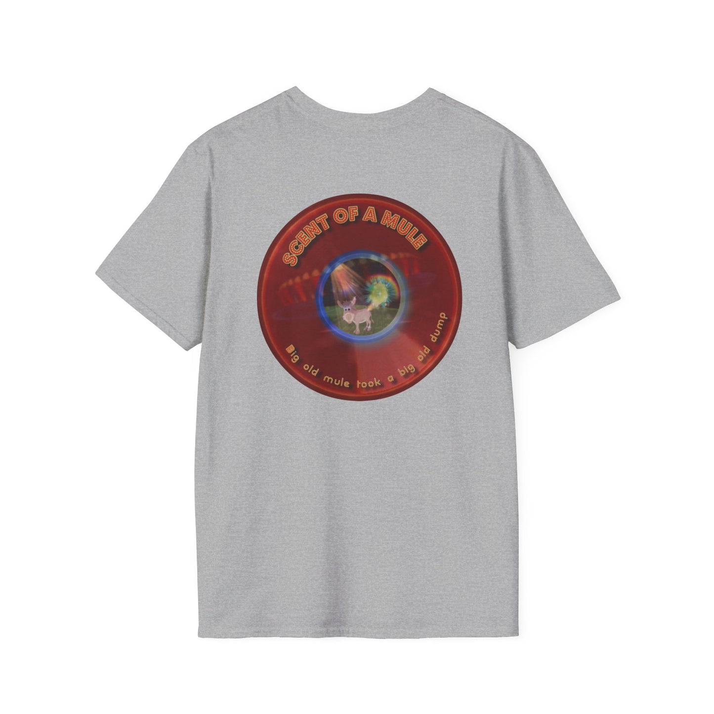 Classic Donut Tee - Unisex Soft-Style - "Mule Feed Donuts" - series 1.0 - variant 2 - red donut