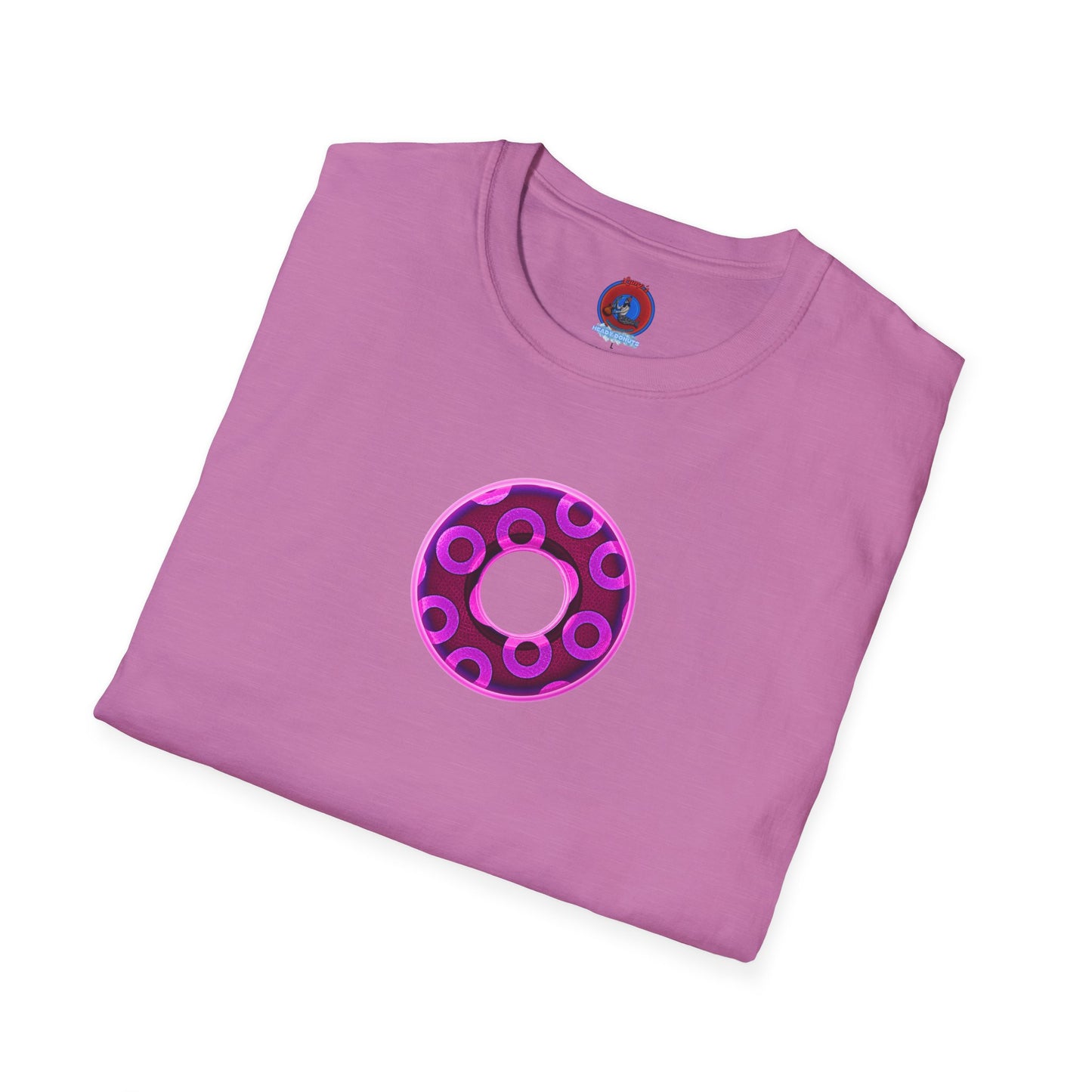 Plain Donuts/Unisex Soft-Style - "Plain Rustic Paradoxical Donuts" - magenta/burgundy donuts