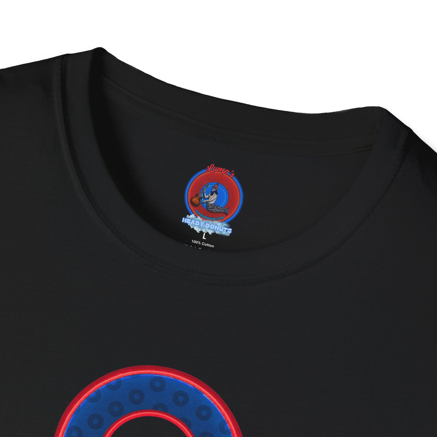 Plain Donuts/Unisex Soft-Style - "Plain Wide Mouthed Paradoxical Donuts" - dark blue/red donuts
