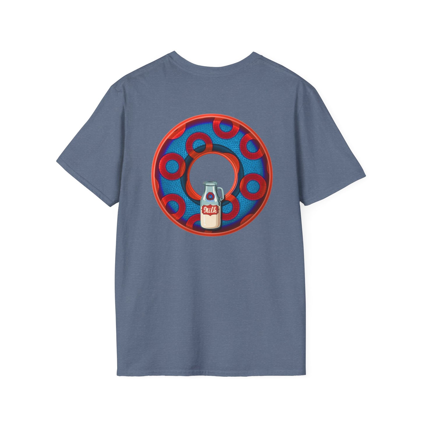 Classic Donut Tee - Unisex Soft-Style - "Wooked Cream - YEMSG Donut " - blue/red rustic paradox donut - variant 1