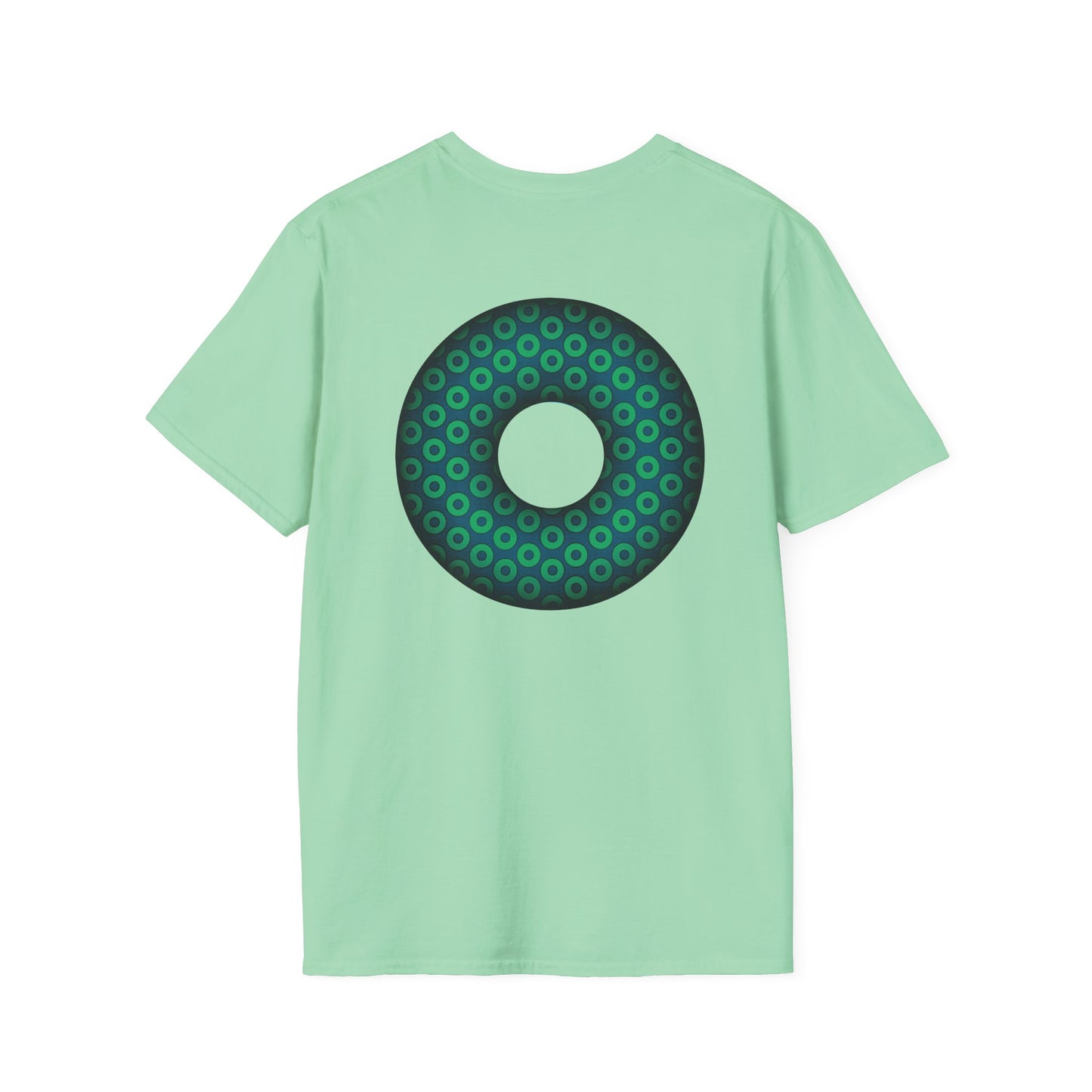 Plain Donuts/Unisex Soft-Style - "Plain Paradoxical Grided Donuts" - light green/midnight teal donuts