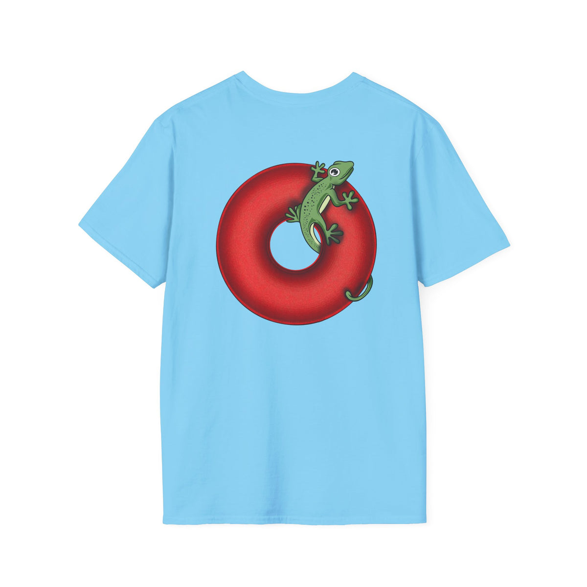 Classic Donut Tee - Unisex Soft-Style - "Practically Extinct Tee Shirt" - plump vivid red donut - variant 1