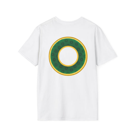 Plain Donuts/Unisex Soft-Style - "Plain Wide Mouthed Paradoxical Donuts" - forest green/yellow donuts