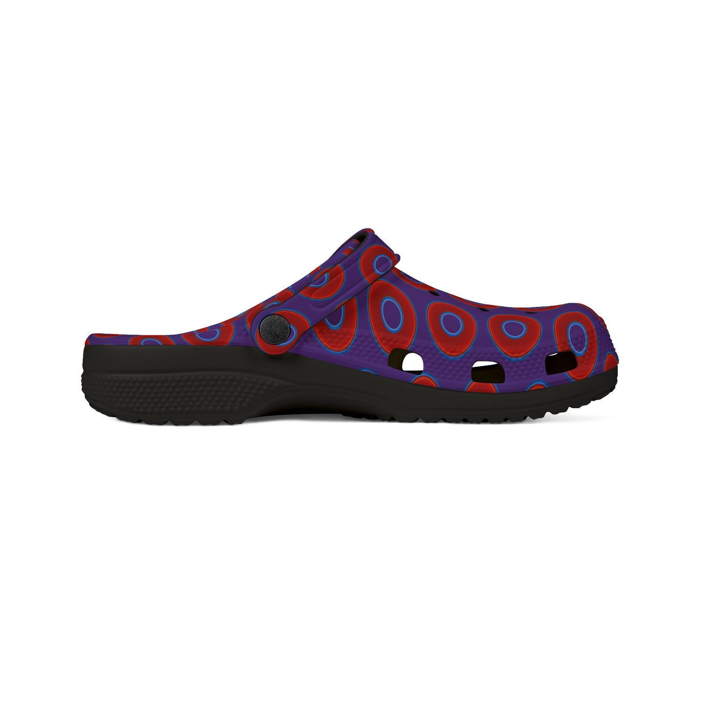 Spatchcocks - donut slip-on shoes - vivid red donuts w/dark purple background [unisex]