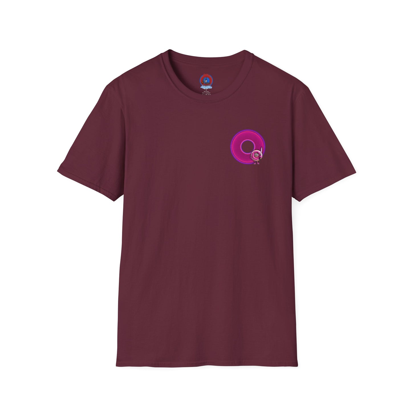 Classic Donut Tee - Unisex Soft-Style - "My Friend the Donut " - series 1.0  - variant 3 - magenta/purple donut