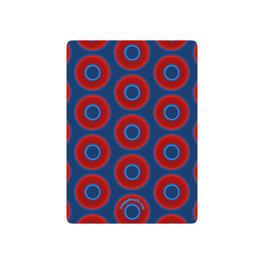 Lumpy Donut Playing Decks - 52-cards of red vivid donuts w/Atlantic navy blue background