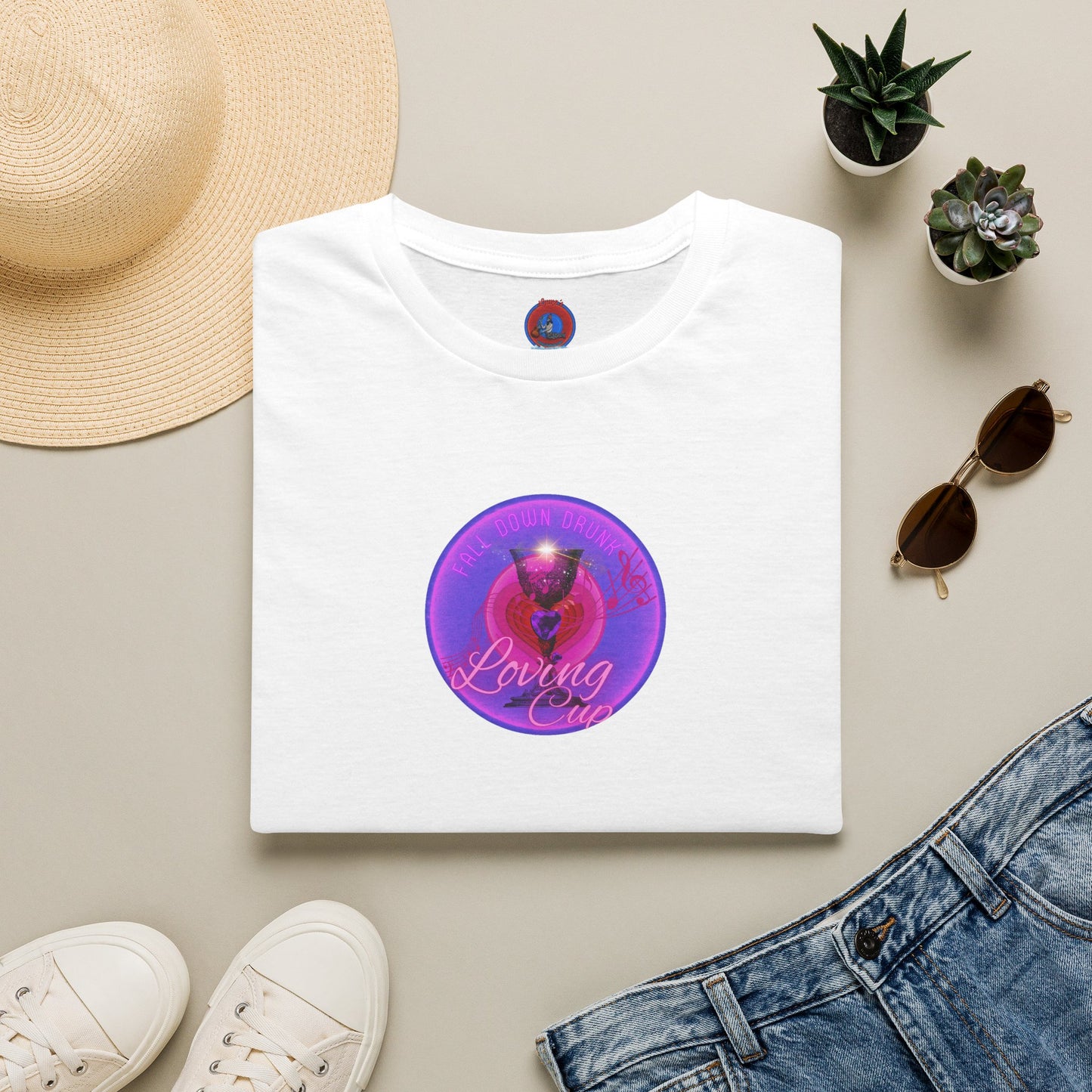 Classic Donut Tee - Unisex Soft-Style - "The Loving Donut' - vivid purple/magenta donut