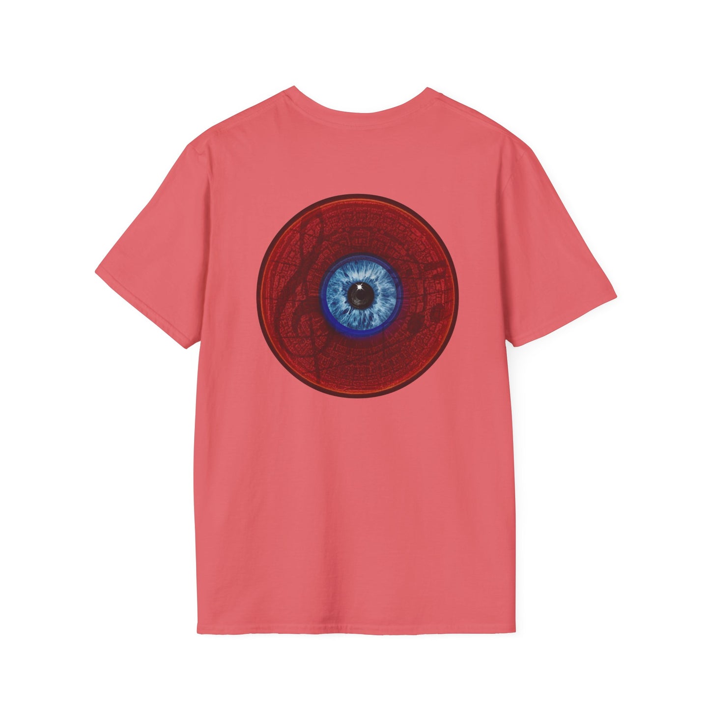 Classic Donut Tee - Unisex Soft-Style - "Peering through Your Opacity" - series 1.0 - red donut w/eye