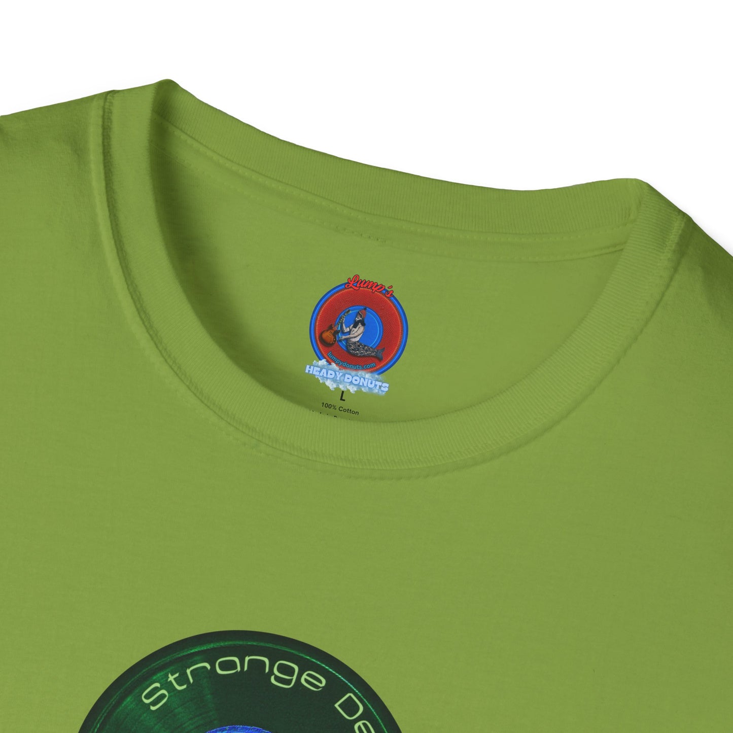 Classic Donut Tee - Unisex Soft-Style - "The Strangely Designed Donut Tee" - series 1.0 - green donut