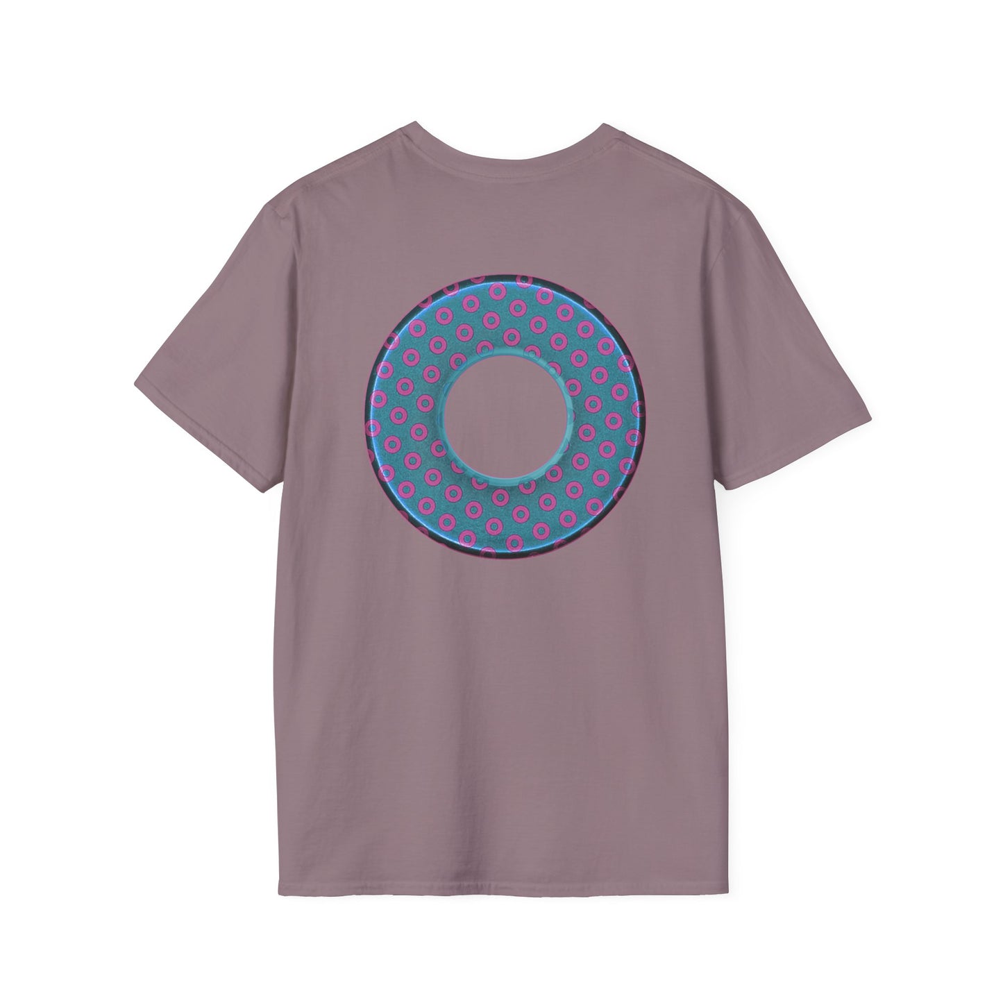 Plain Donuts/Unisex Soft-Style - "Plain Electric Paradoxical Donuts" - light blue/magenta donuts