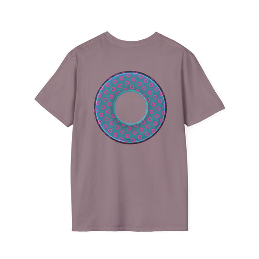 Plain Donuts/Unisex Soft-Style - "Plain Electric Paradoxical Donuts" - light blue/magenta donuts