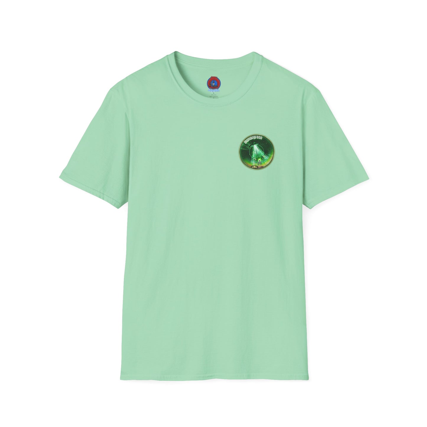 Classic Donut Tee - Unisex Soft-Style - "Close Encounters of the Delaware kind - Mondegreen Donut"  " variant 2 - green donut