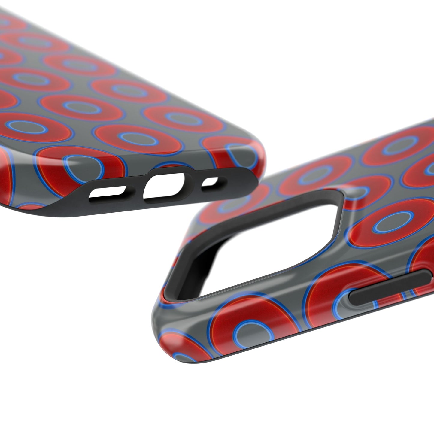 Magnetic Tough Donut Case - red vivid donut print w/dark gray background