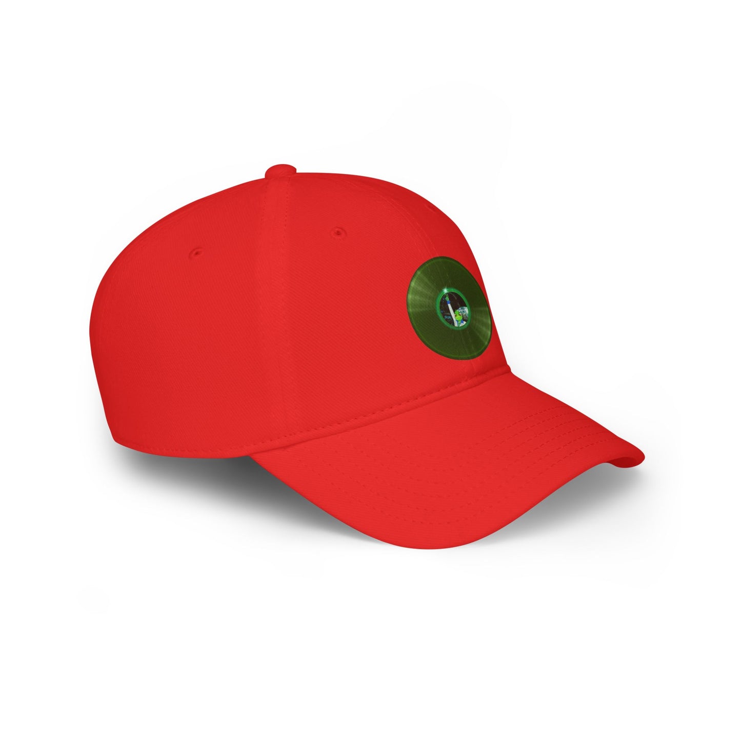 Lumpy Donut Baseball Cap - "Rutherford's Staying Alive Donut Cap" - variant 2 vivid green record donut w/
