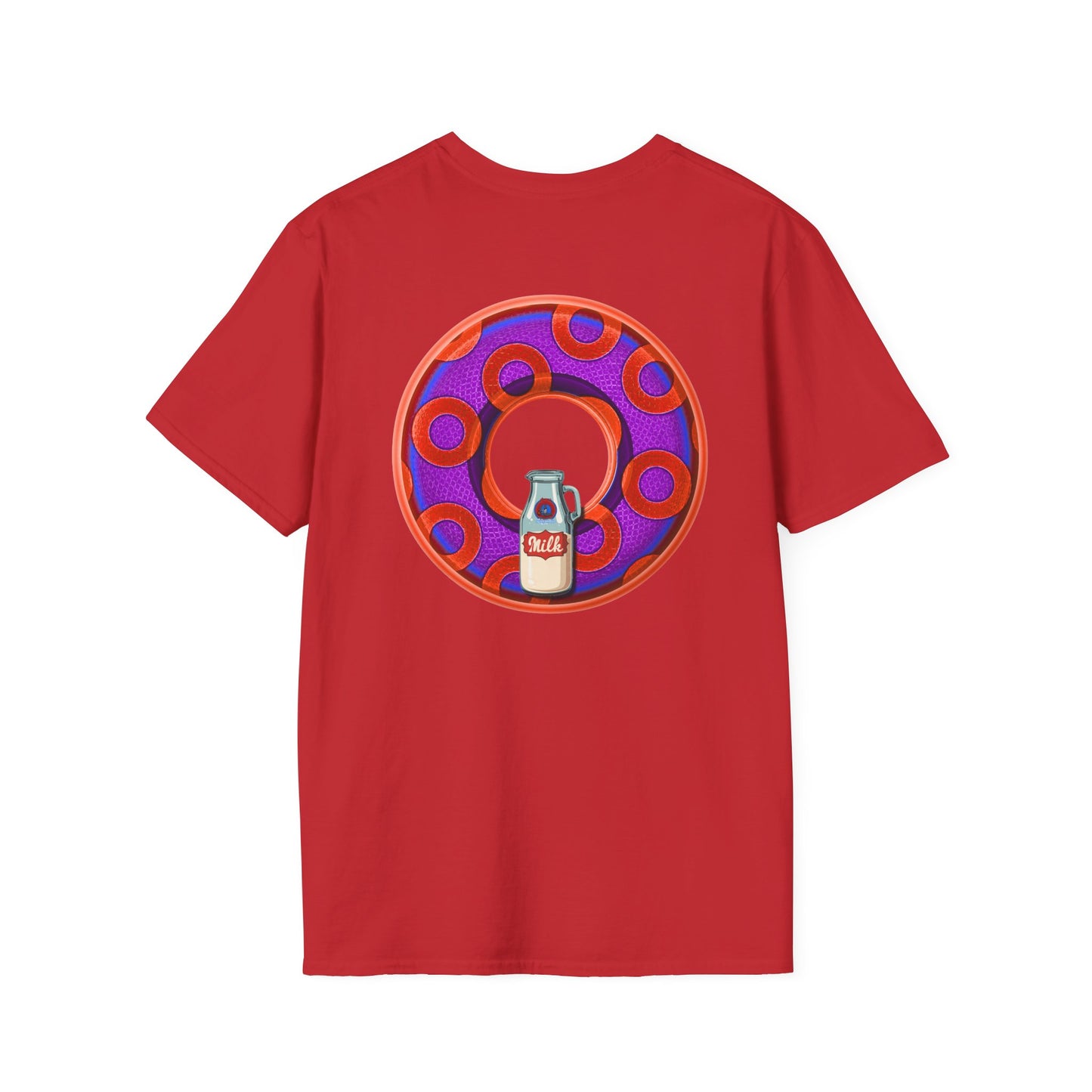 Classic Donut Tee - Unisex Soft-Style - "Wooked Cream - YEMSG Donut " -purple/red rustic paradox donut - variant 6