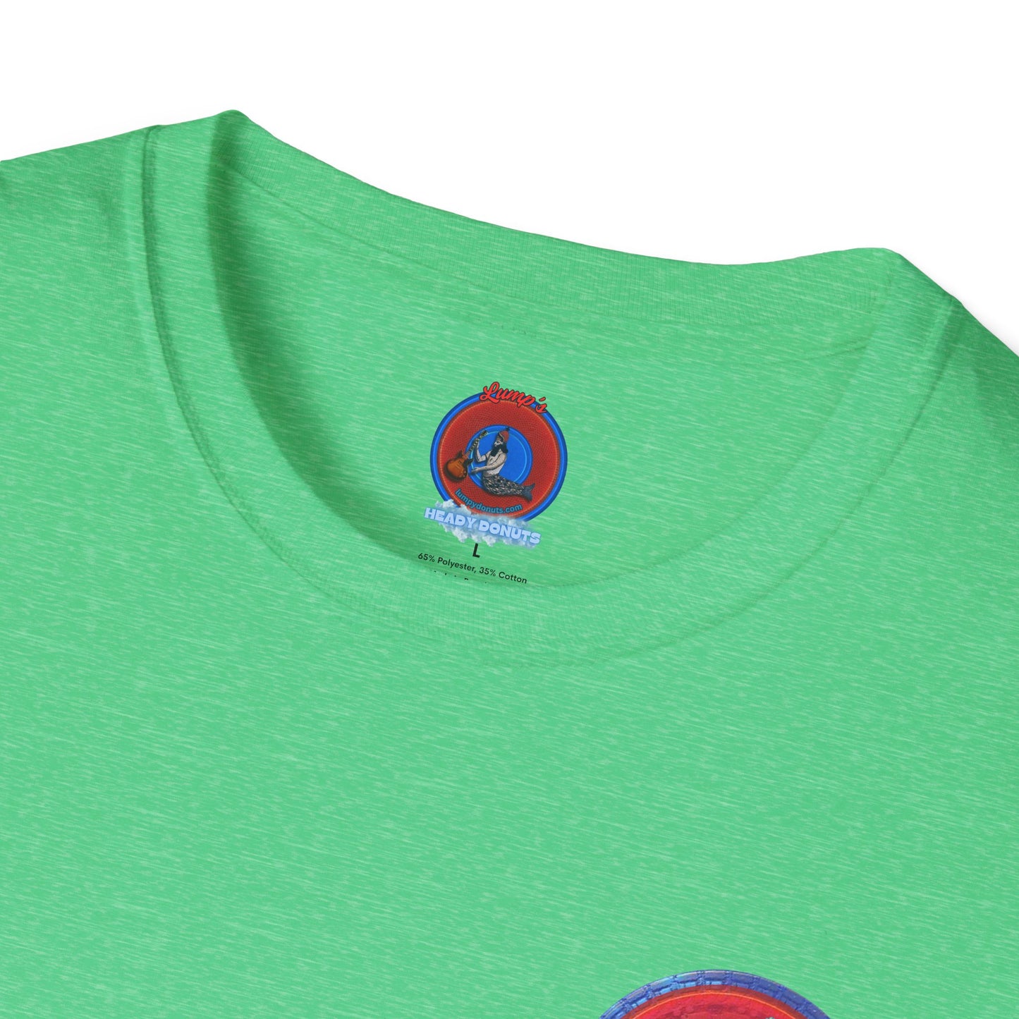 Classic Donut Tee - Unisex Soft-Style - "Tube Donuts" - series 1.0 - red donut/lighter blue bordering