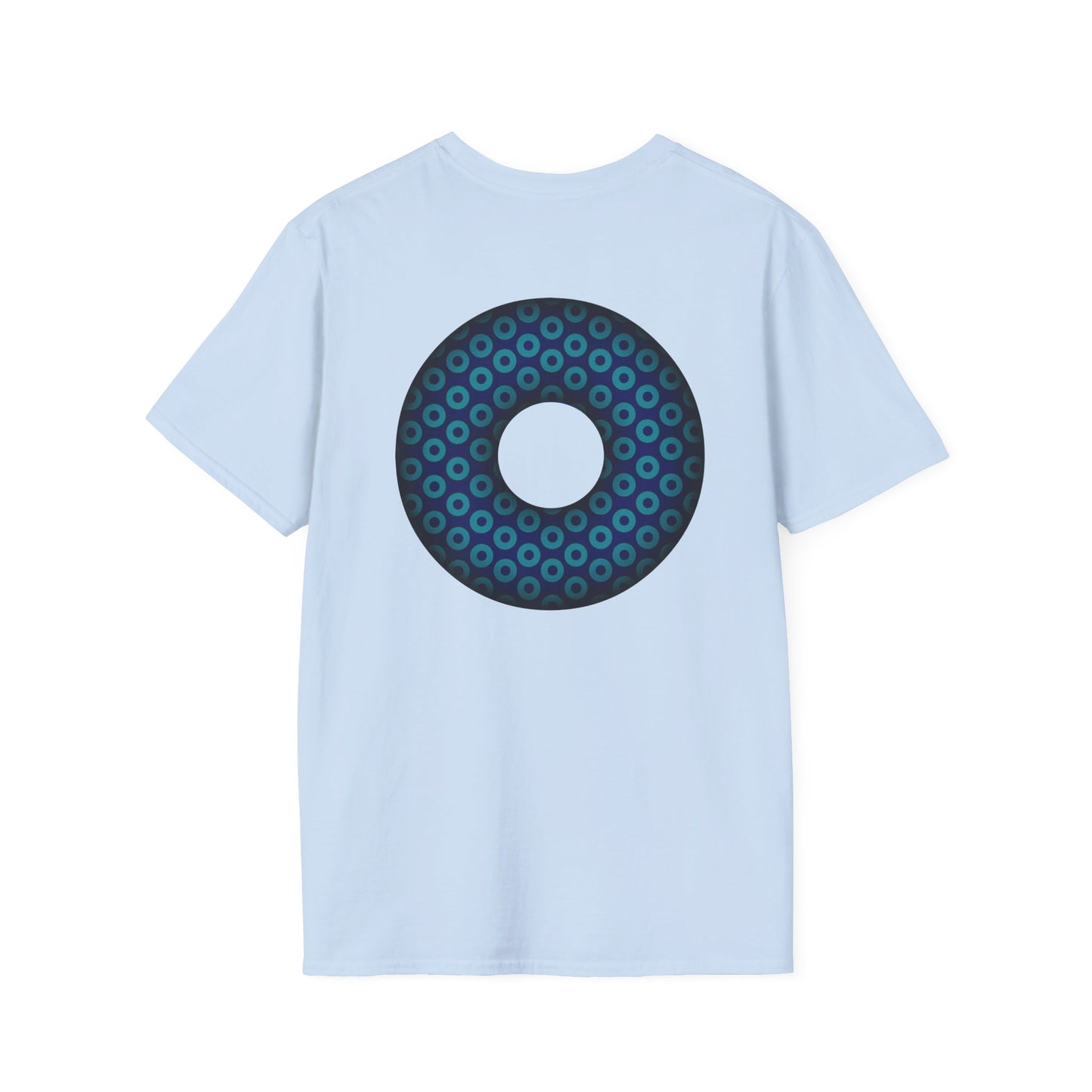 Plain Donuts/Unisex Soft-Style - "Plain Paradoxical Grided Donuts" - teal/dark blue donuts