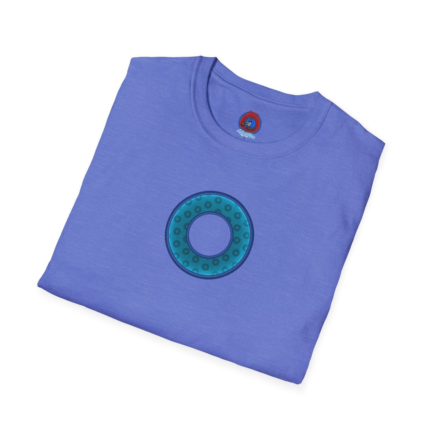 Plain Donuts/Unisex Soft-Style - "Plain Wide Mouthed Paradoxical Donuts" - aquamarine/dark blue donuts