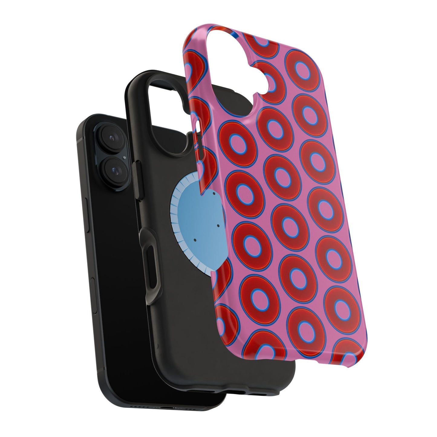 Magnetic Tough Donut Case - red vivid donut print w/pink background