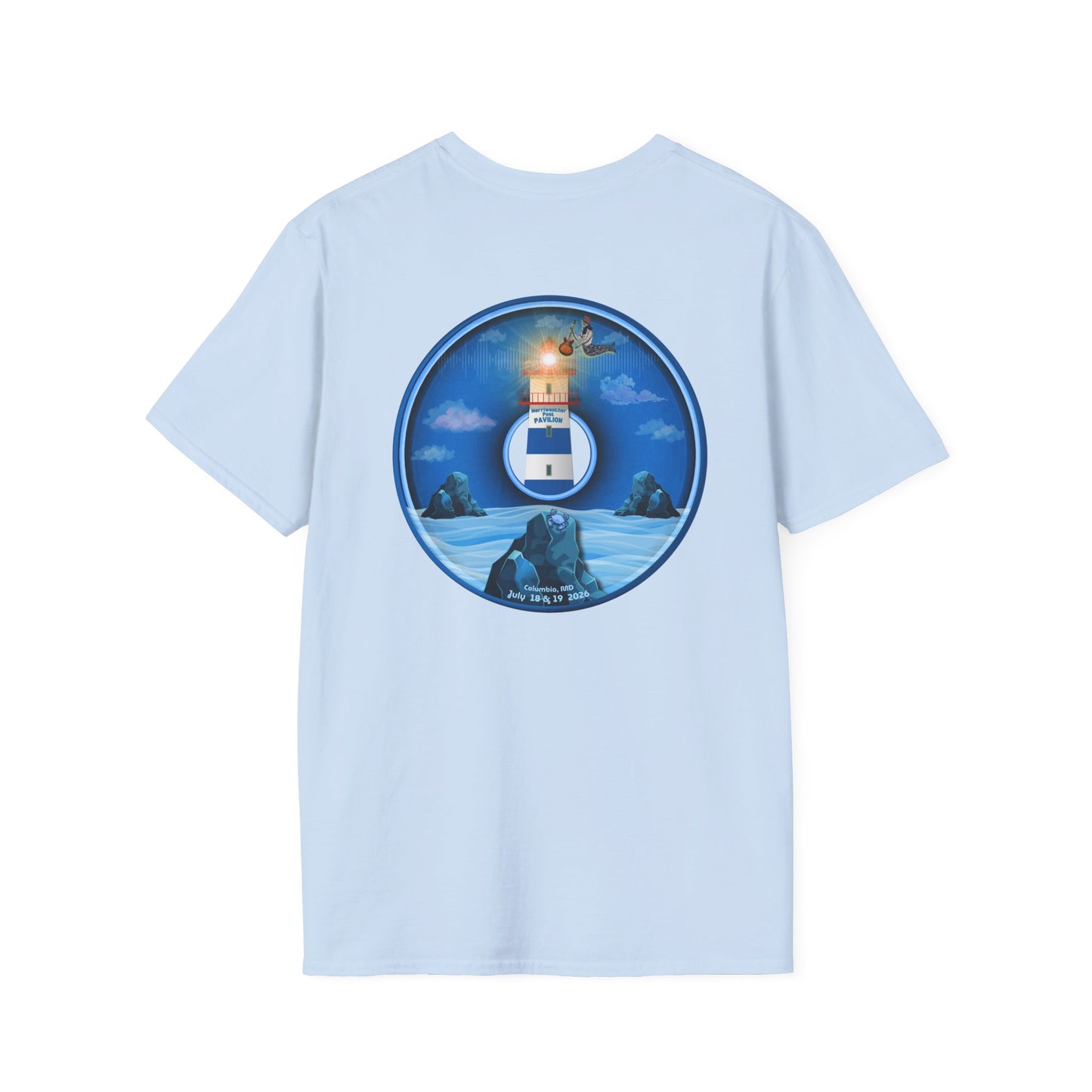 Classic Donut Tee - Unisex Soft-Style - "Merriweather Crab Pâté Feast Donuts" - surreal blue/blue cartoon donut