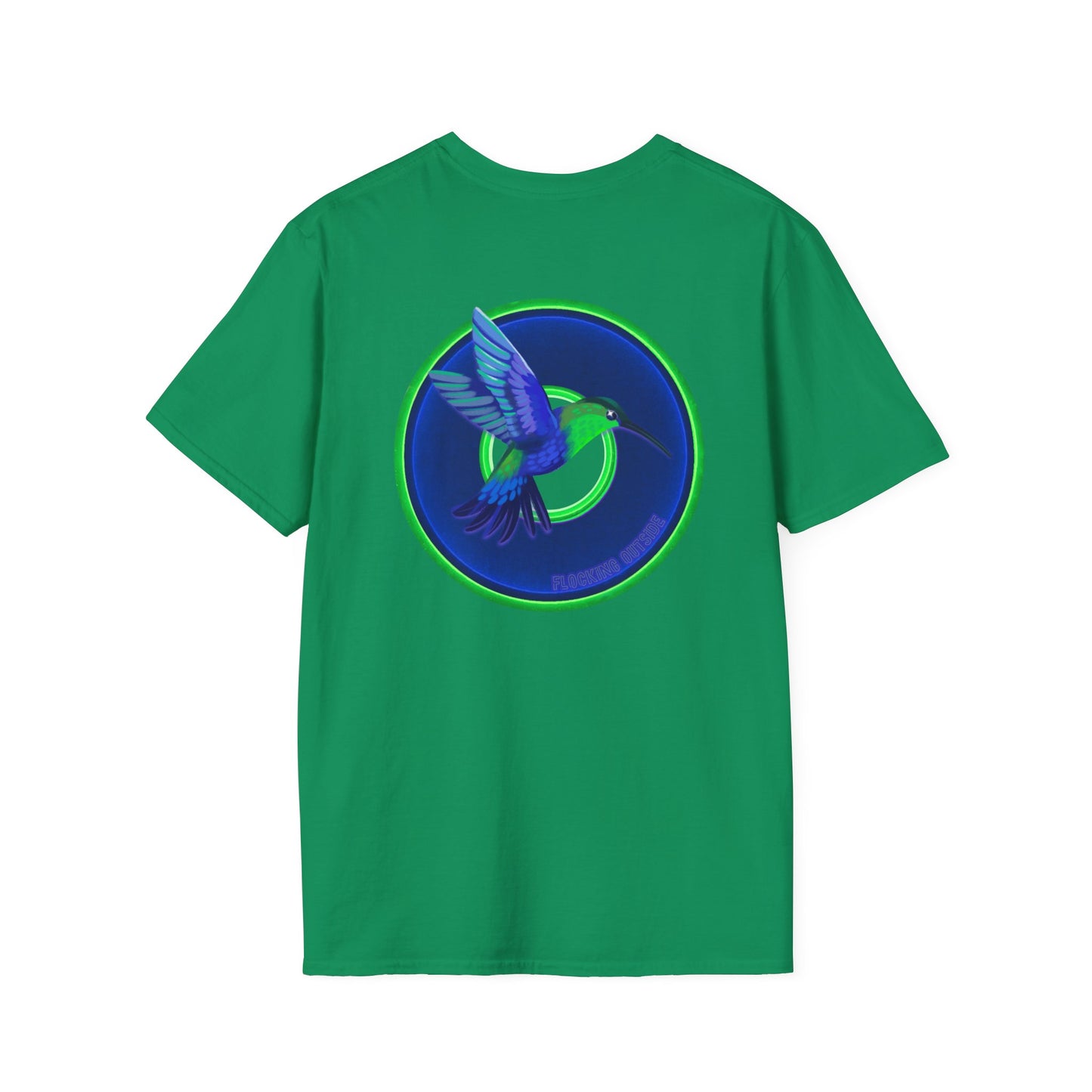 Classic Donut Tee - Unisex Soft-Style - "Invitation for Donuts & Tea" - vivid blue/green donut
